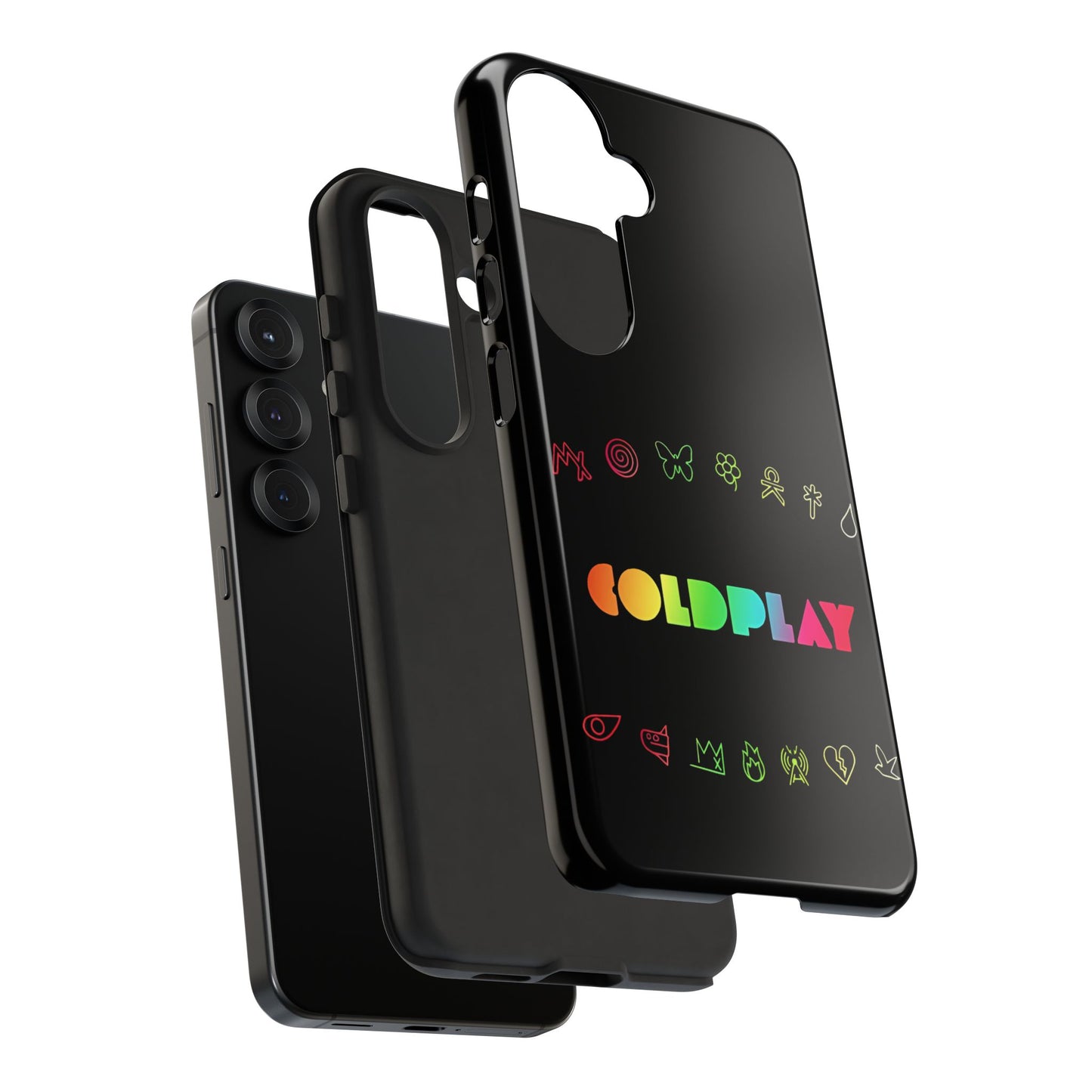 Premium Tough Case for Samsung S21 to S25 Ultra Showcasing Coldplay’s Signage