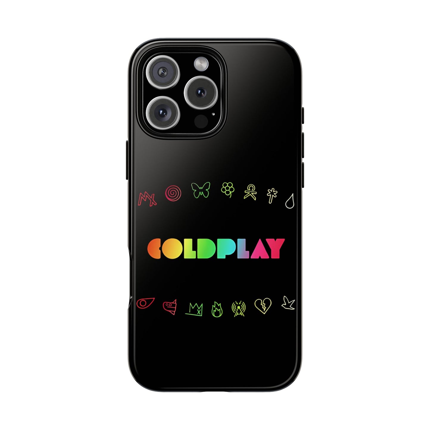 Premium Tough Case for iPhone 12 to 16 Pro Max Showcasing Coldplay’s Signage