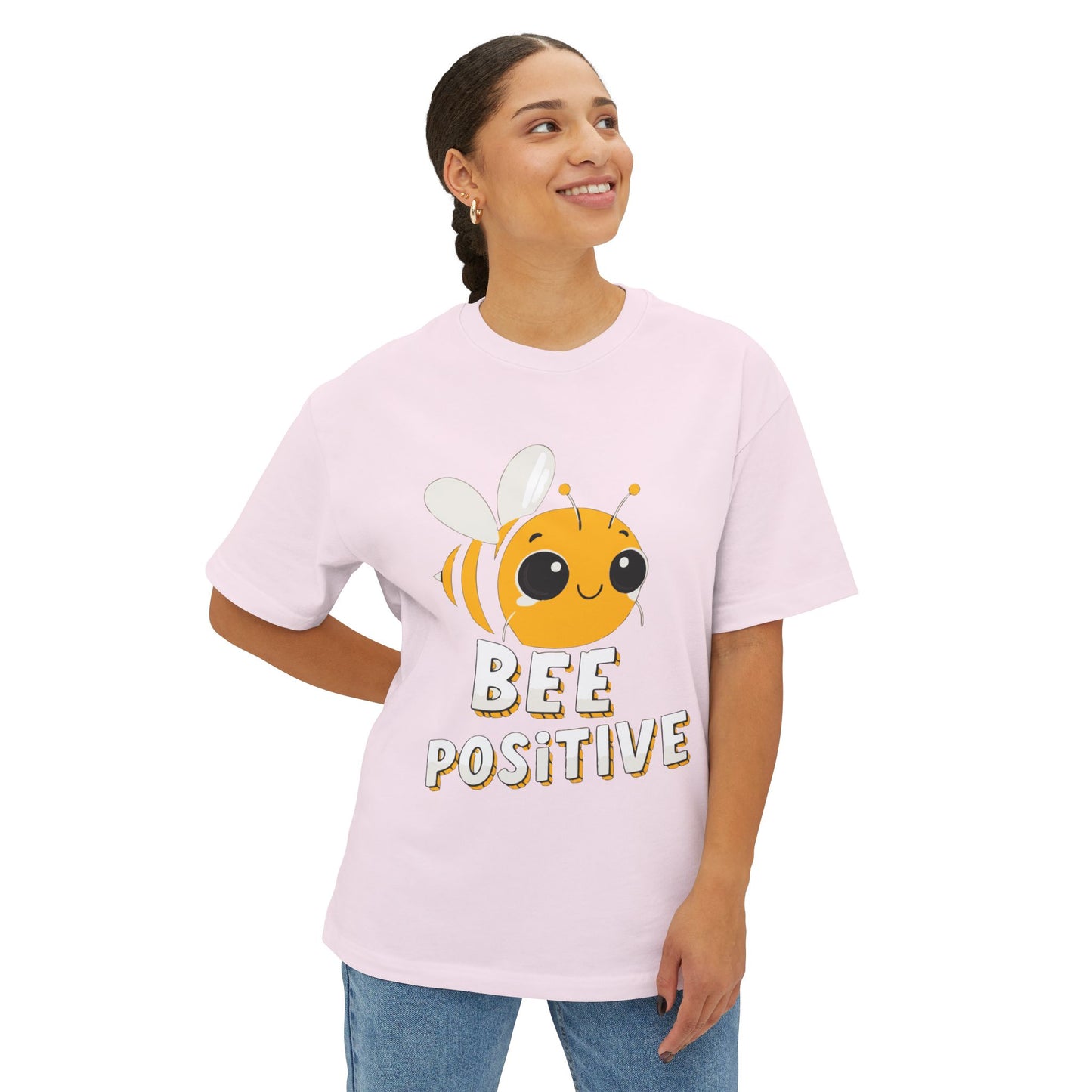 Oversized boxy Tee – Snazzy Bee positive Edition
