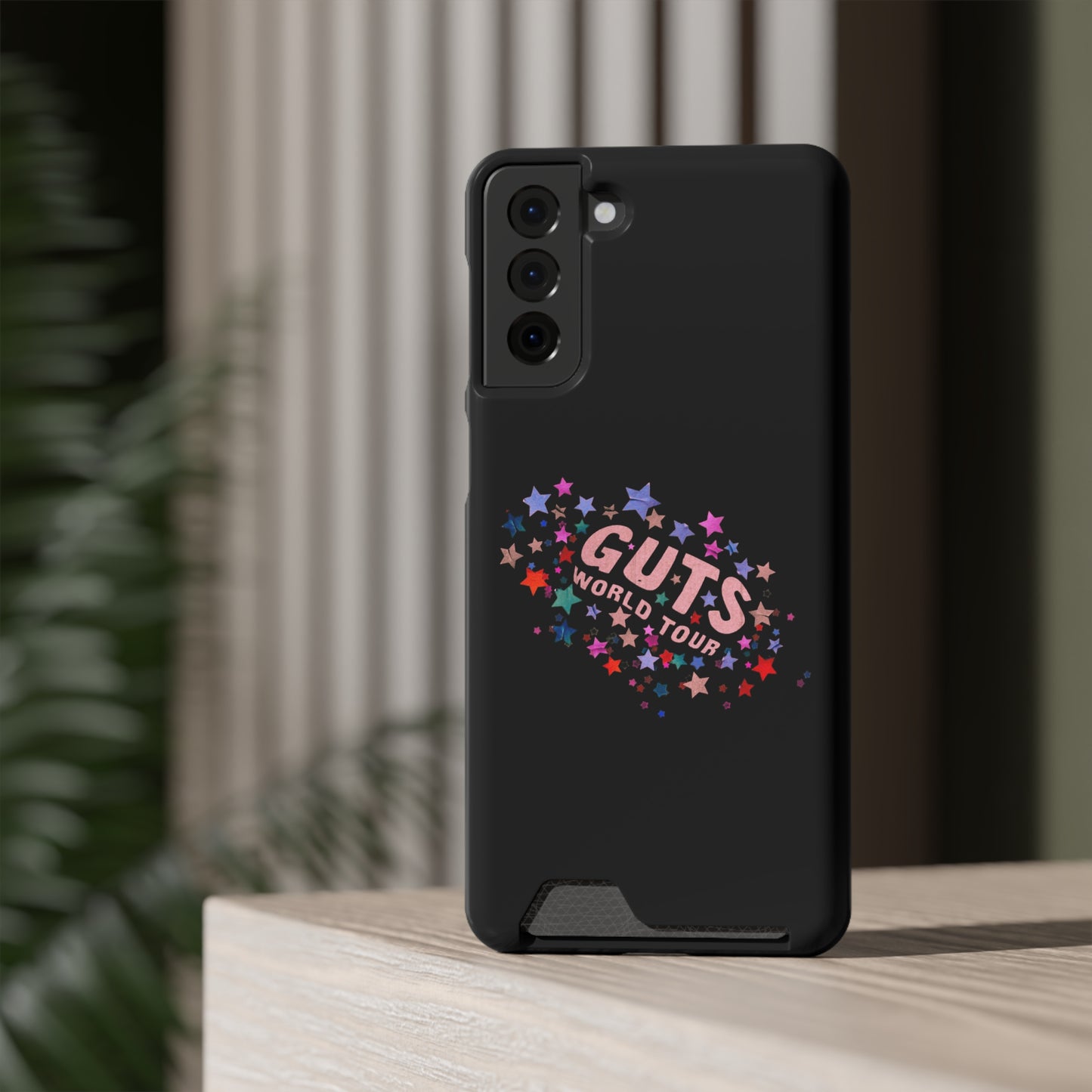 Phone Case + Card Holder For Samsung S21 to S22 – Olivia Rodrigo Guts World Tour | Black Edition