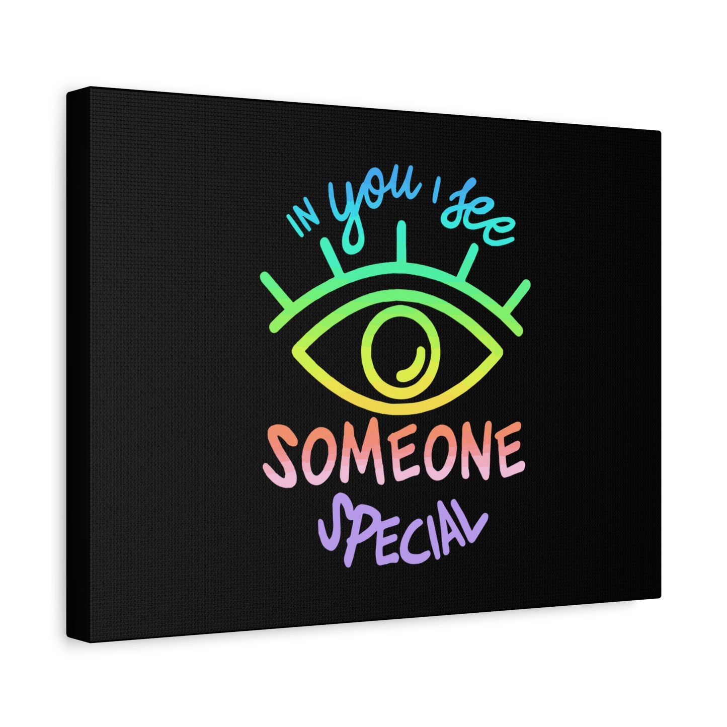 Vibrant Eye and Text Canvas
