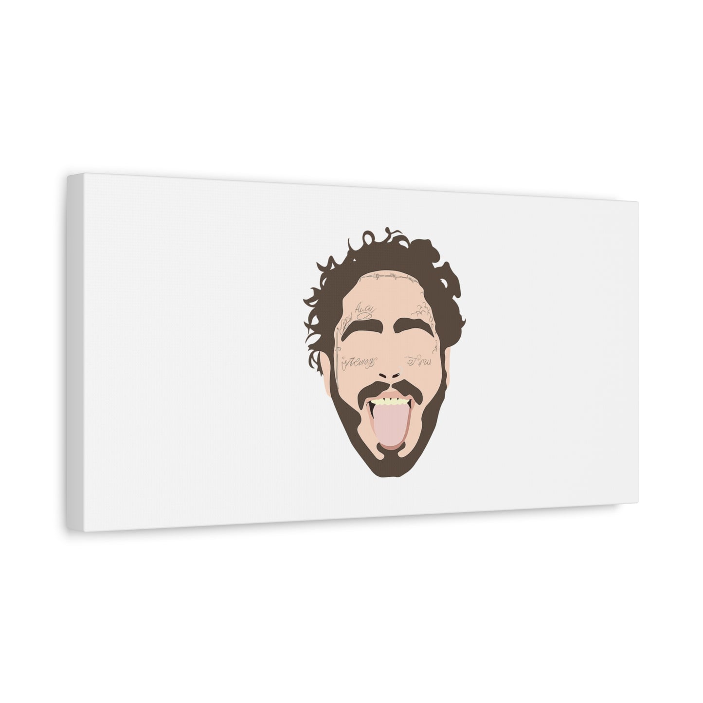 Minimalist Tongue Out Cartoon Face Canvas