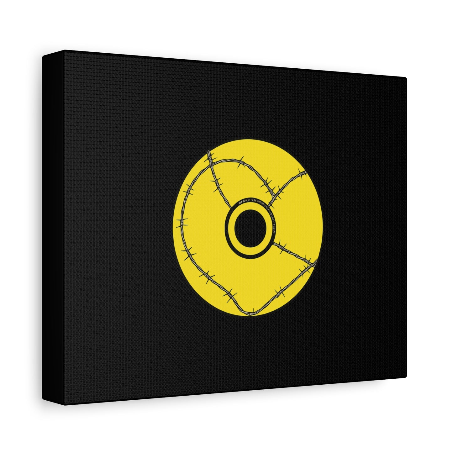 Minimalist Black Disc Outline Canvas