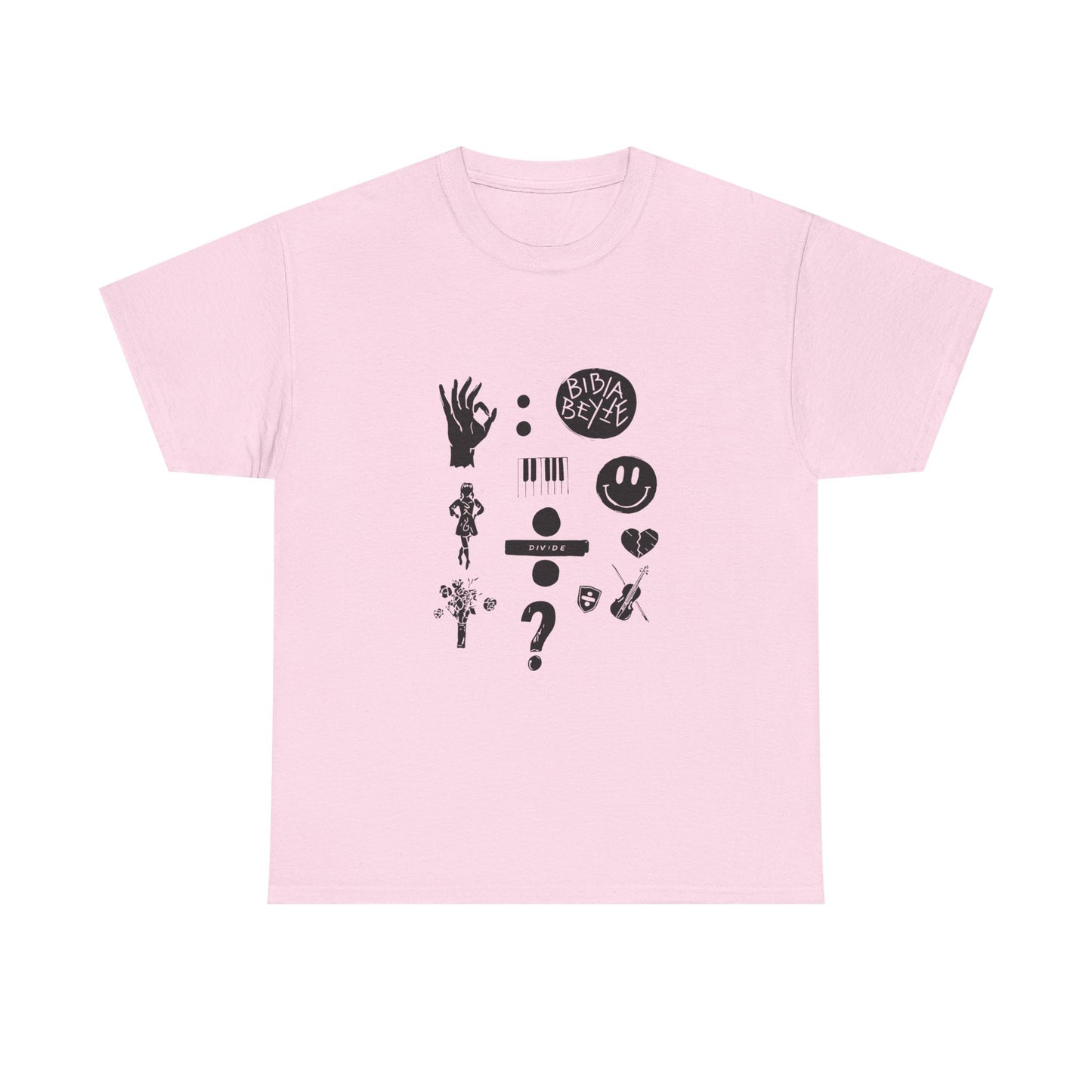 Ocean Wave with Heart Outline Unisex Heavy Cotton Tee