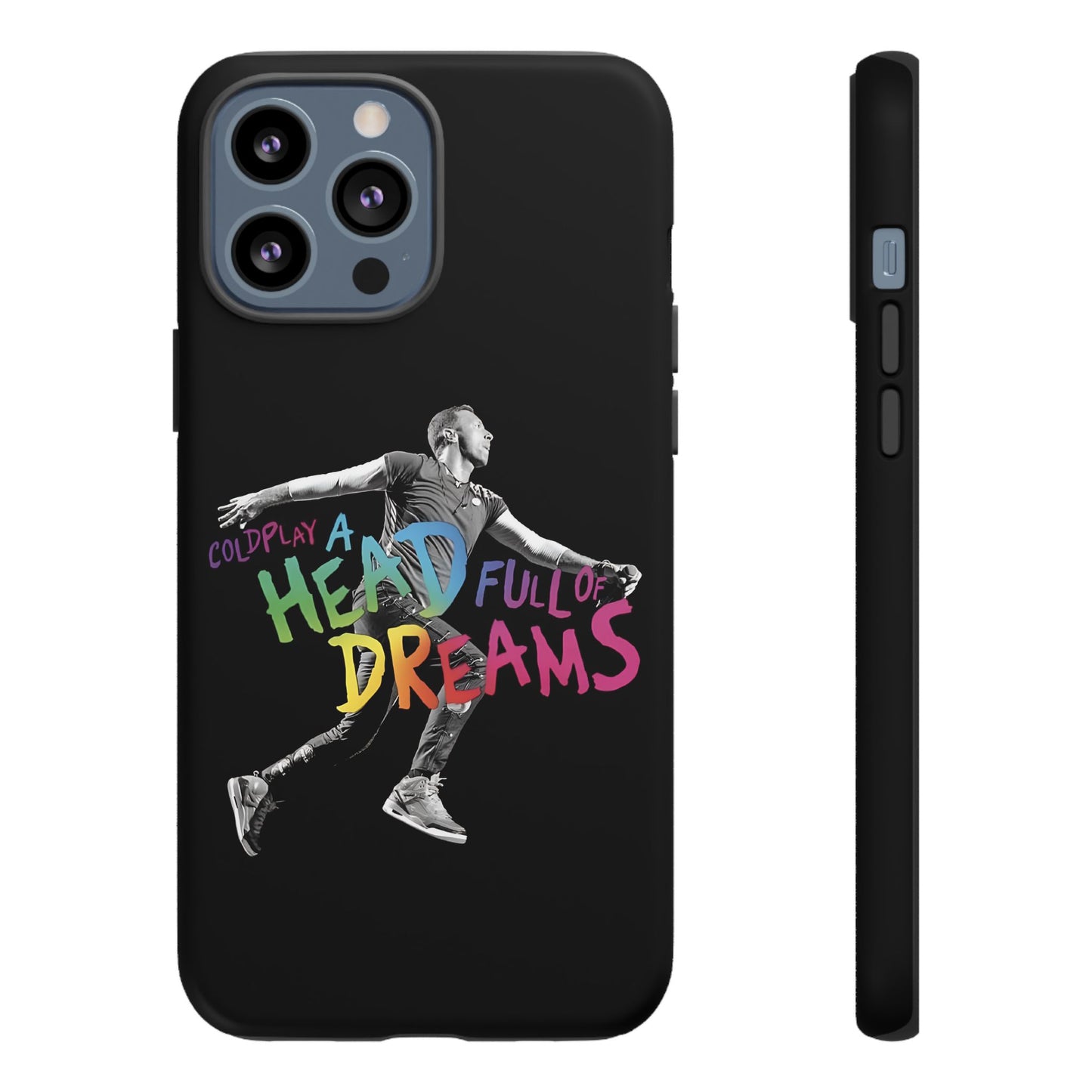 Premium Tough Case for iPhone 12 to 16 Pro Max Showcasing Coldplay A Head Full of Dreams Chris