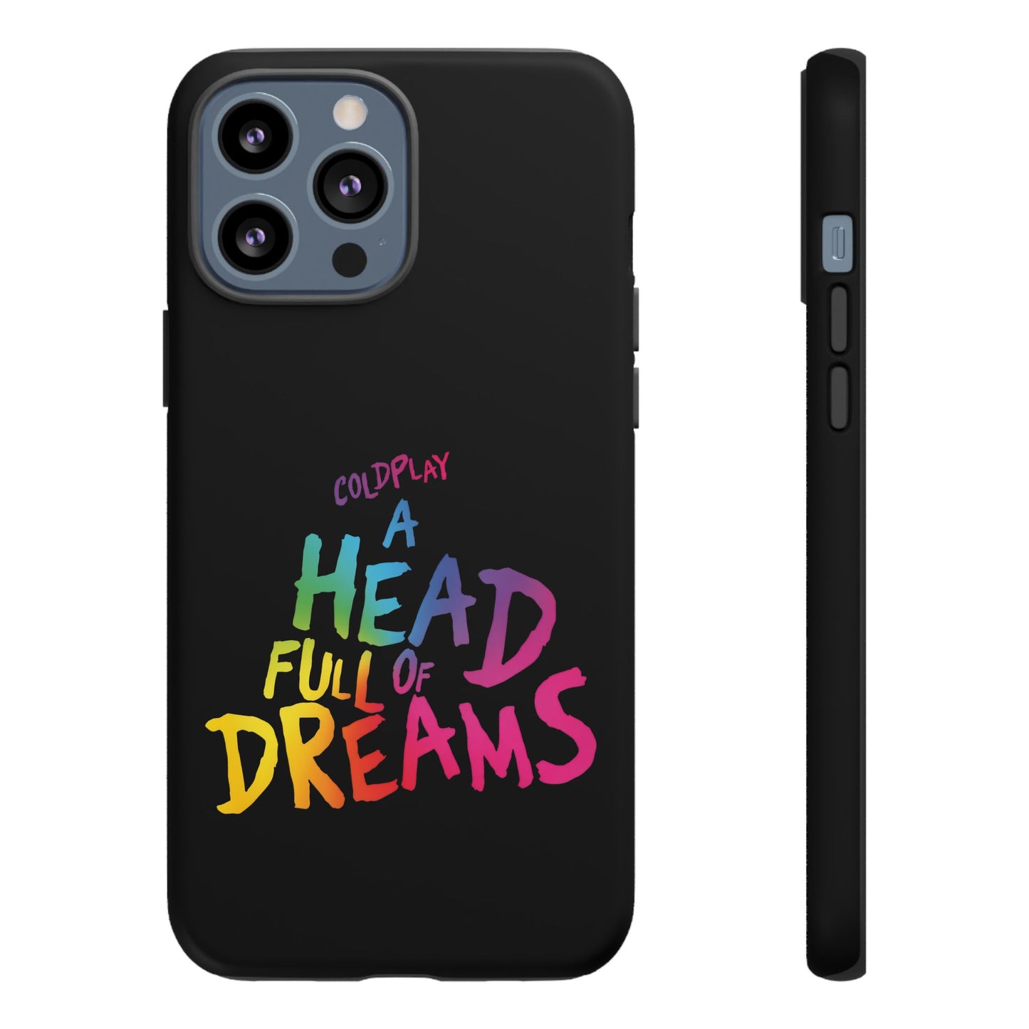 Premium Tough Case for iPhone 12 to 16 Pro Max Showcasing Coldplay’s Iconic A Head Full of Dreams