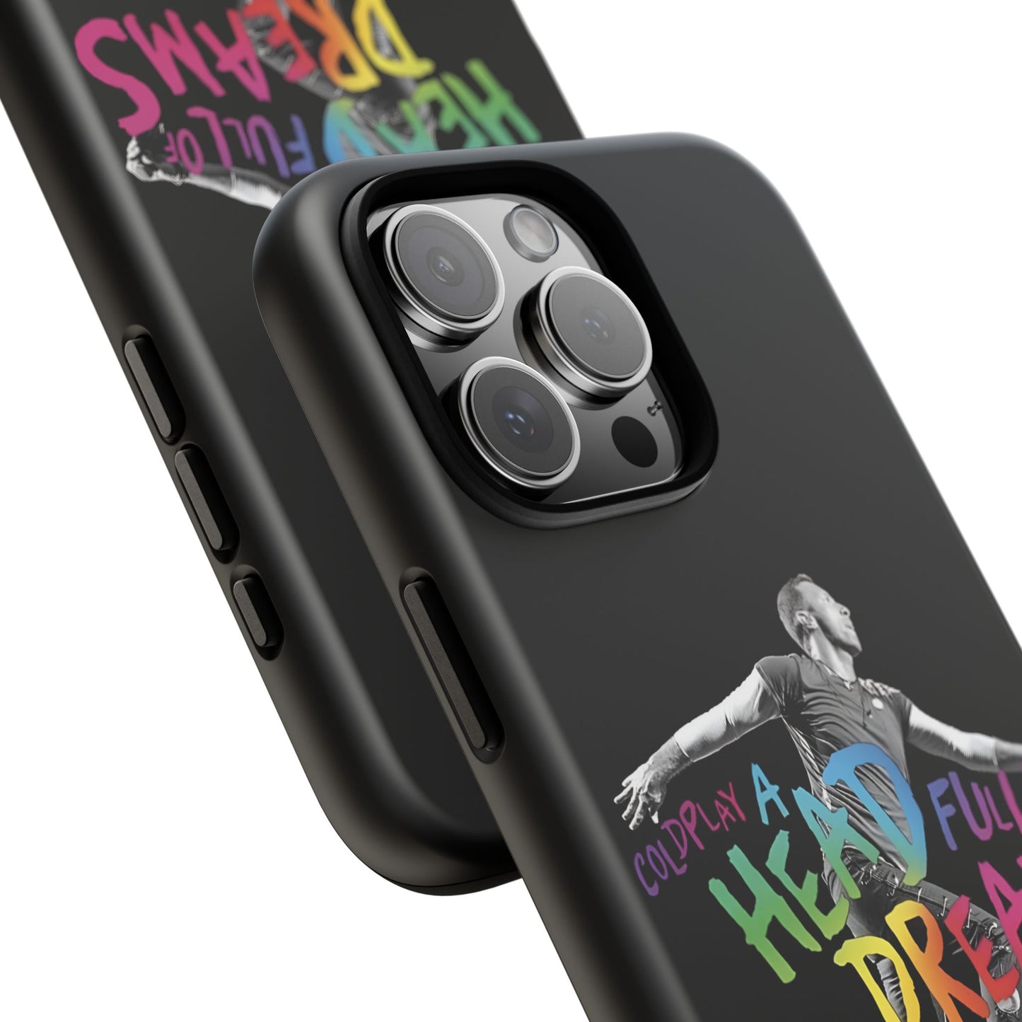 Premium Tough Case for iPhone 12 to 16 Pro Max Showcasing Coldplay A Head Full of Dreams Chris