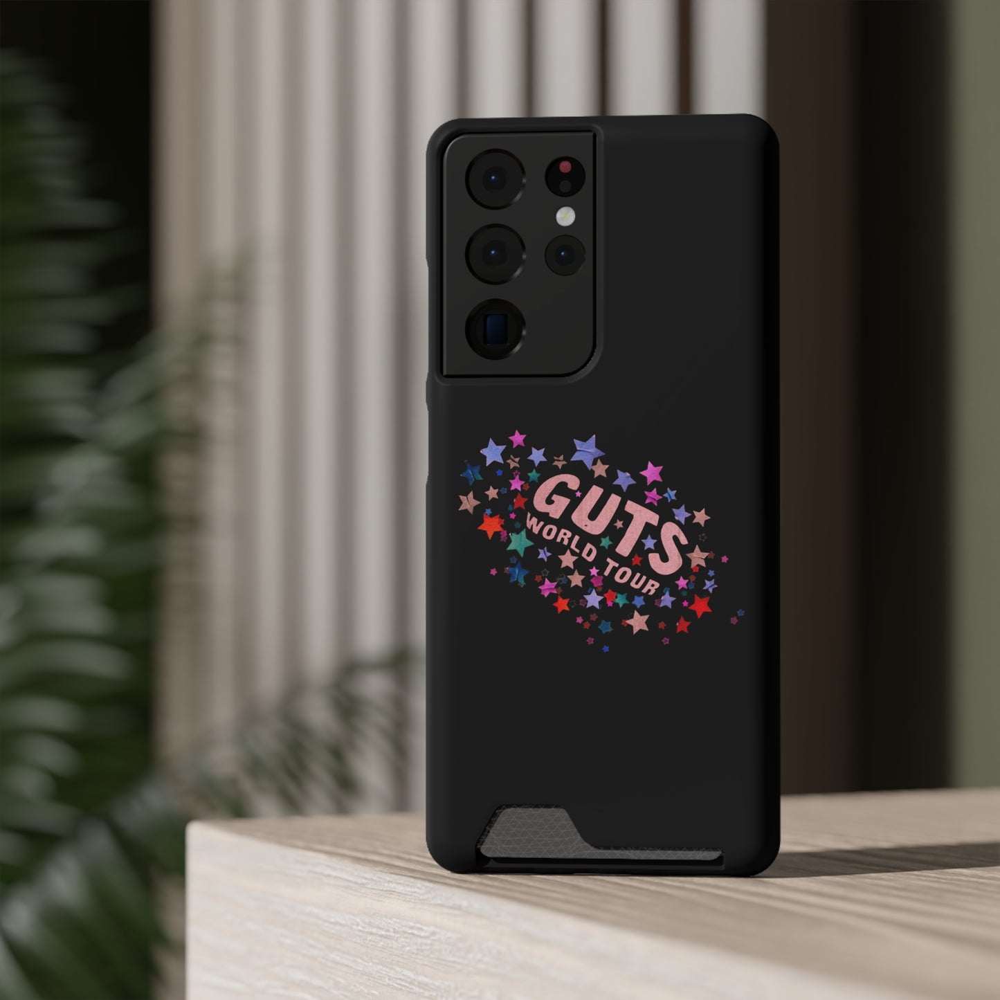 Phone Case + Card Holder For Samsung S21 to S22 – Olivia Rodrigo Guts World Tour | Black Edition