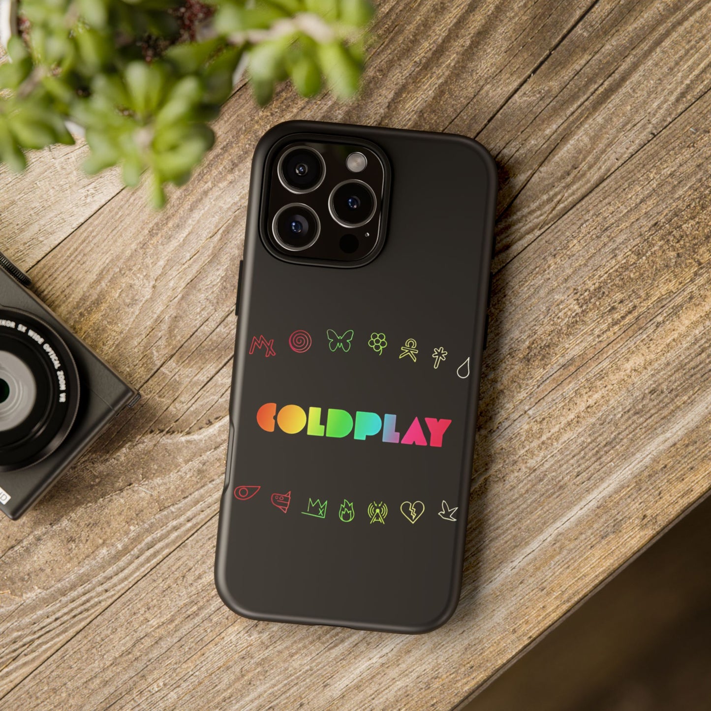 Premium Tough Case for iPhone 12 to 16 Pro Max Showcasing Coldplay’s Signage