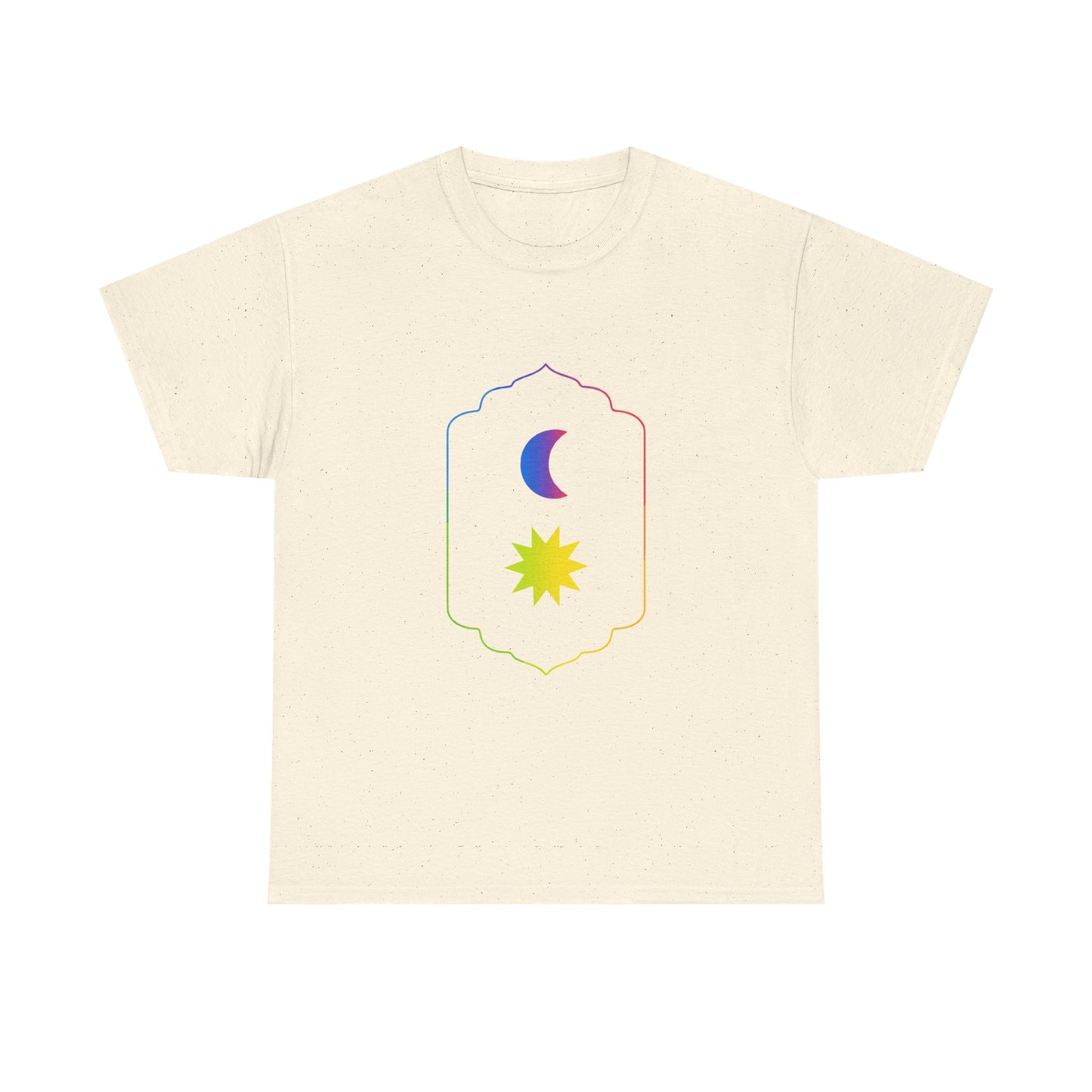 Gradient Moon and Star Emblem Unisex Cotton Tee