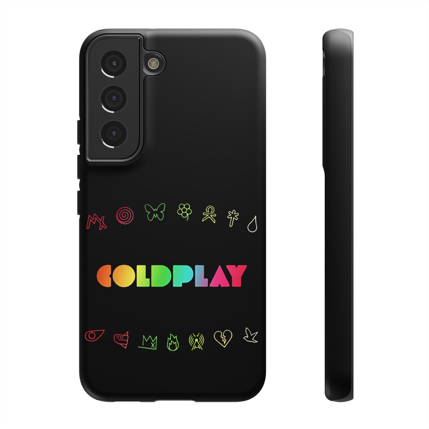 Premium Tough Case for Samsung S21 to S25 Ultra Showcasing Coldplay’s Signage