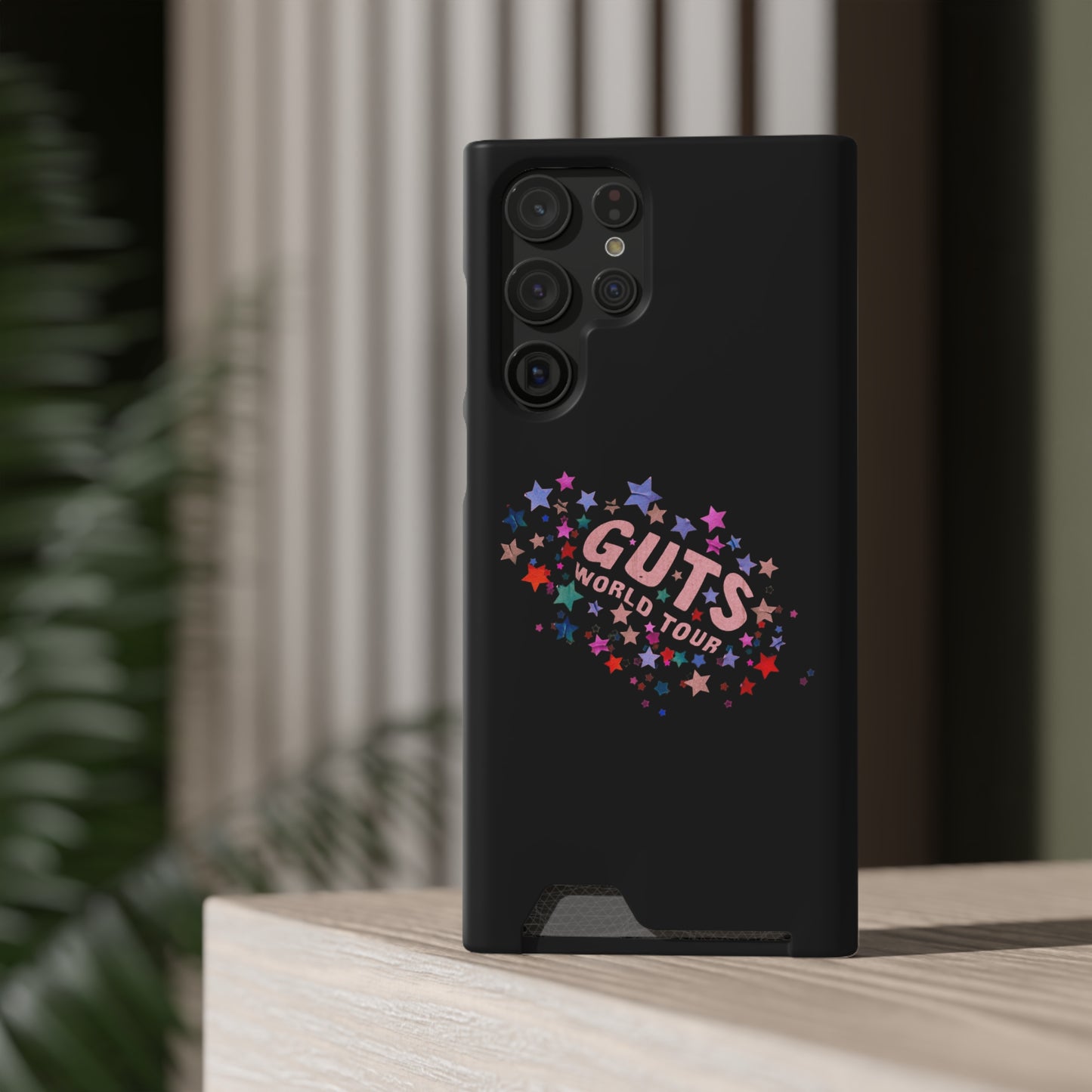 Phone Case + Card Holder For Samsung S21 to S22 – Olivia Rodrigo Guts World Tour | Black Edition