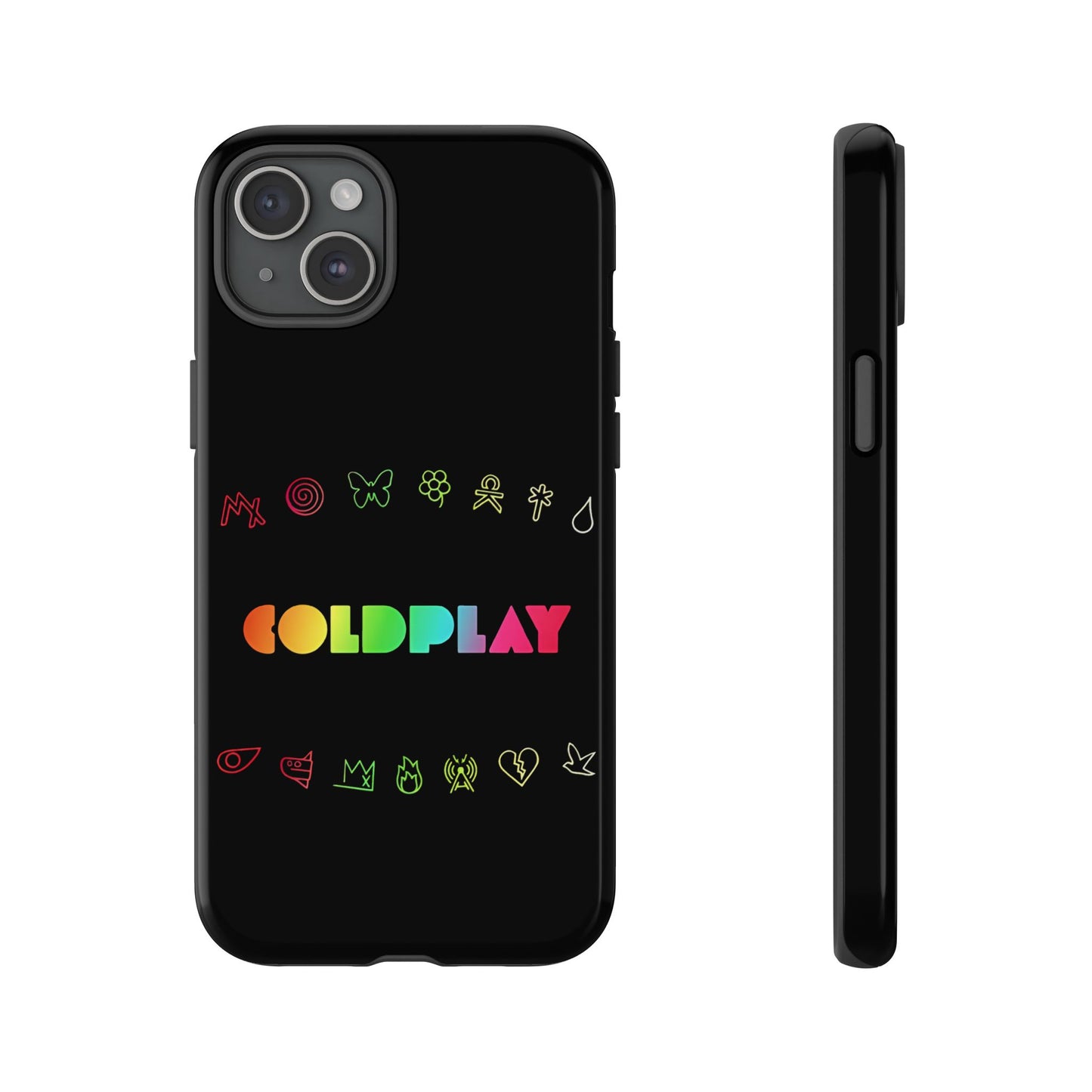 Premium Tough Case for iPhone 12 to 16 Pro Max Showcasing Coldplay’s Signage