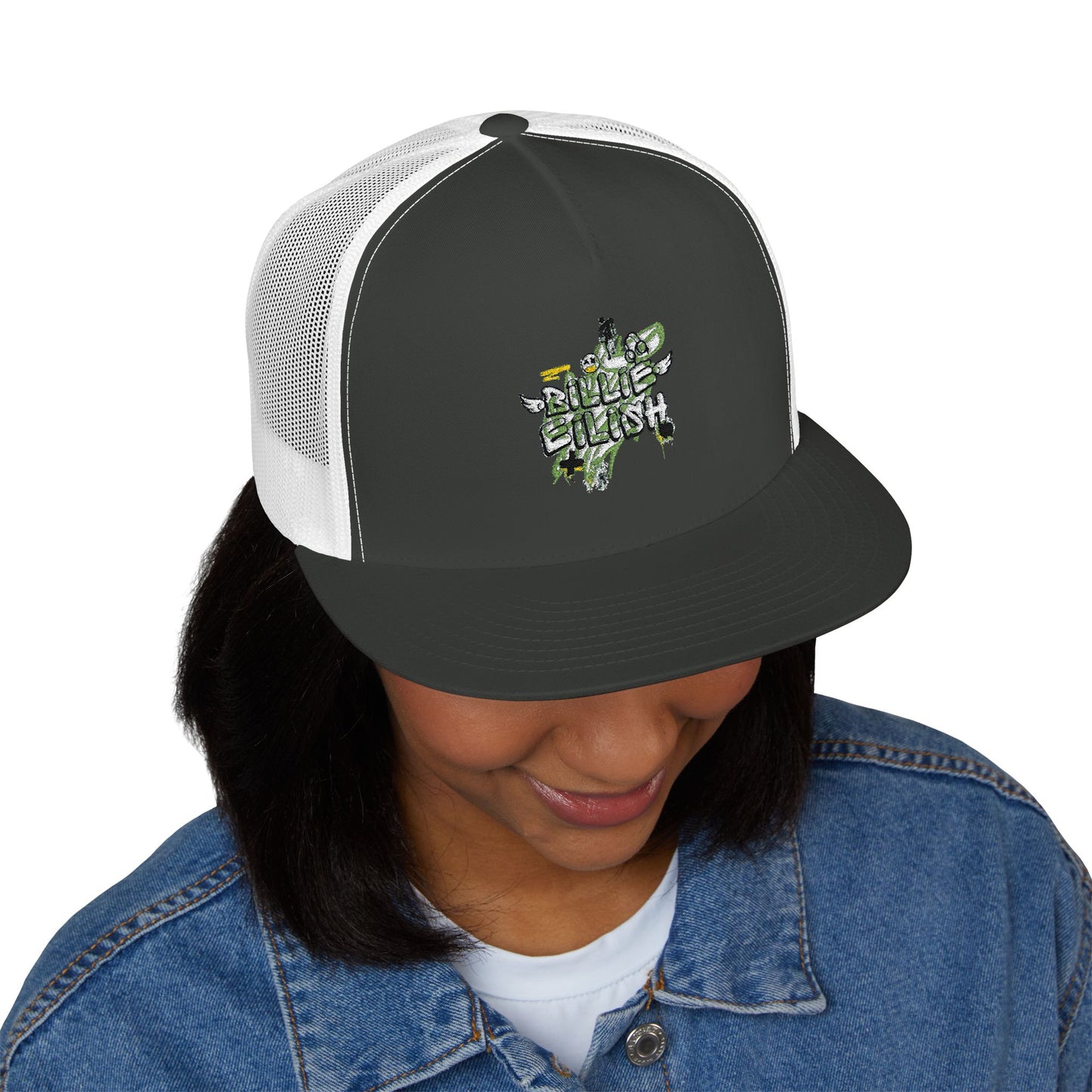 Grunge Angel Graffiti Trucker Cap