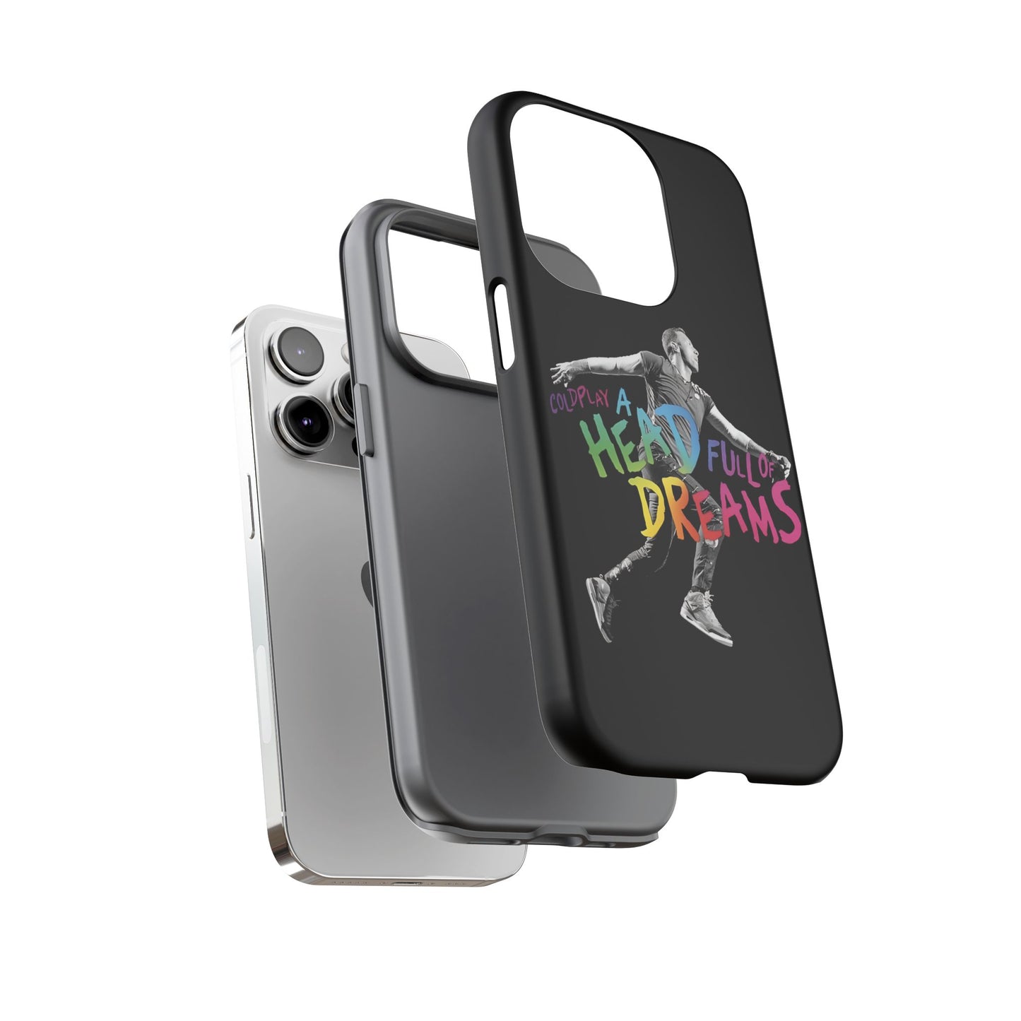 Premium Tough Case for iPhone 12 to 16 Pro Max Showcasing Coldplay A Head Full of Dreams Chris