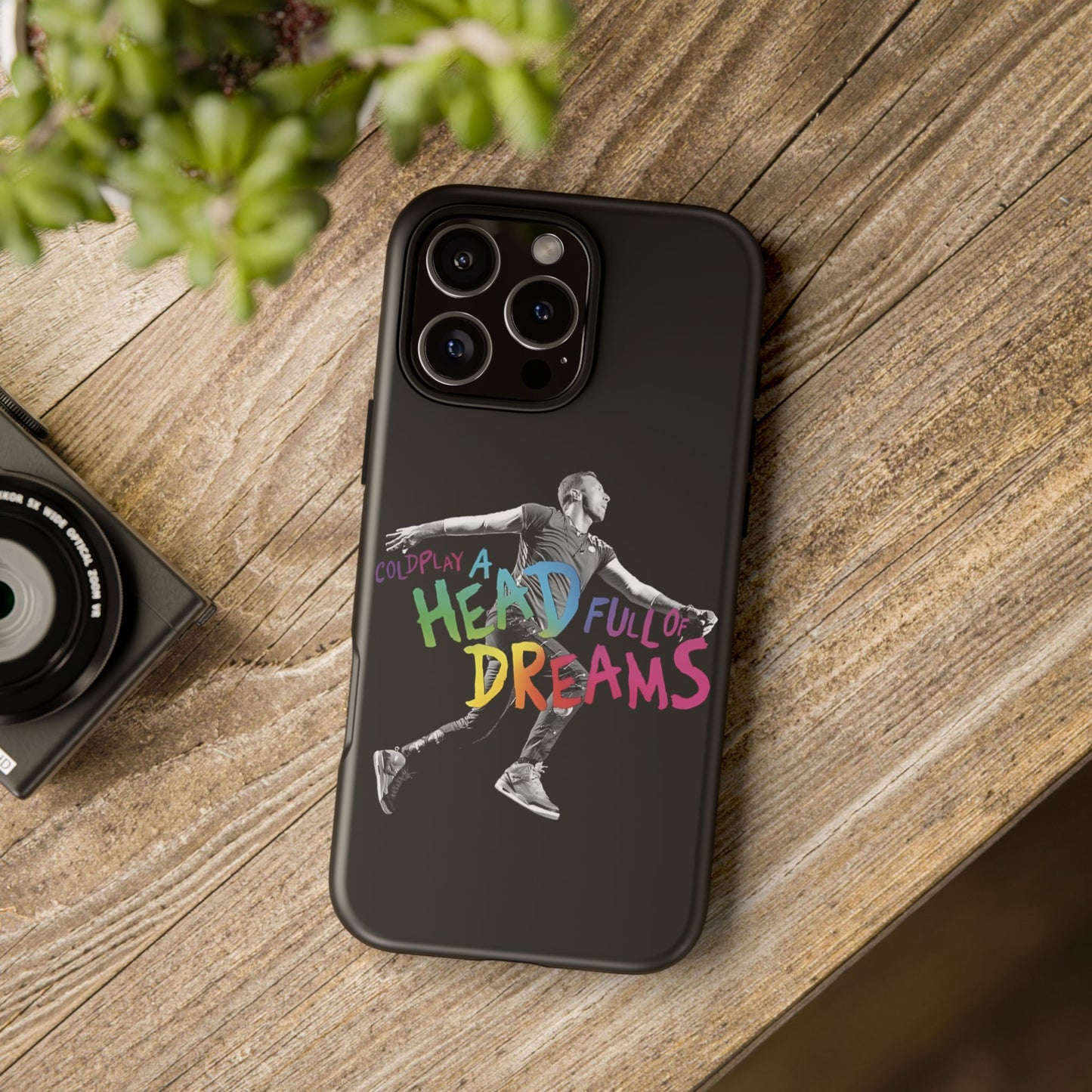 Premium Tough Case for iPhone 12 to 16 Pro Max Showcasing Coldplay A Head Full of Dreams Chris