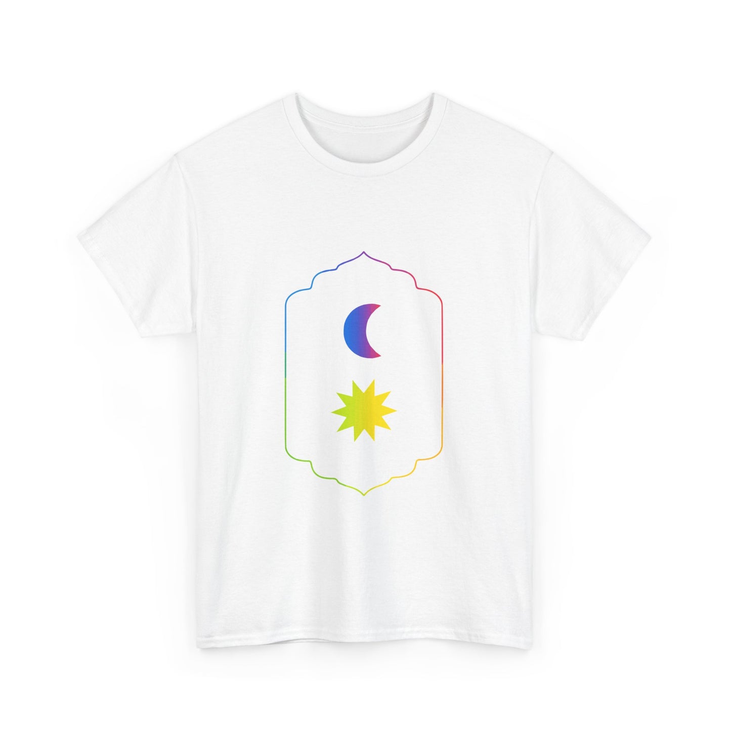 Gradient Moon and Star Emblem Unisex Cotton Tee