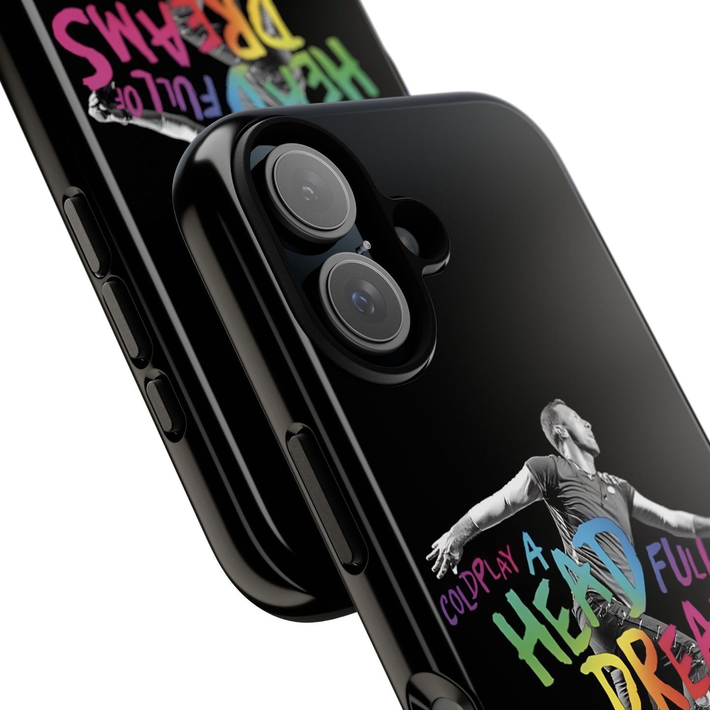 Premium Tough Case for iPhone 12 to 16 Pro Max Showcasing Coldplay A Head Full of Dreams Chris
