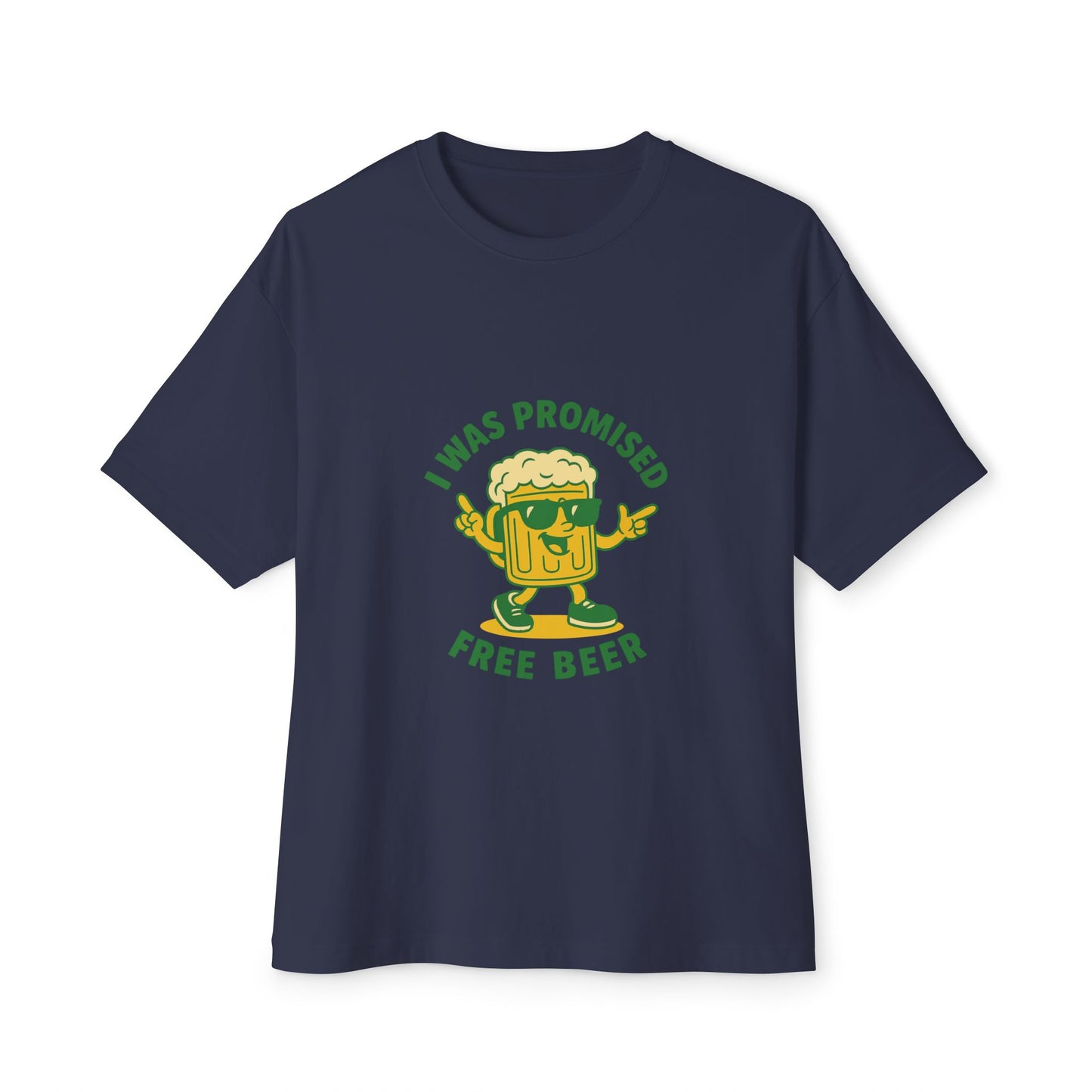 Unisex Oversized Tee – Snazzy Free Beer Edition