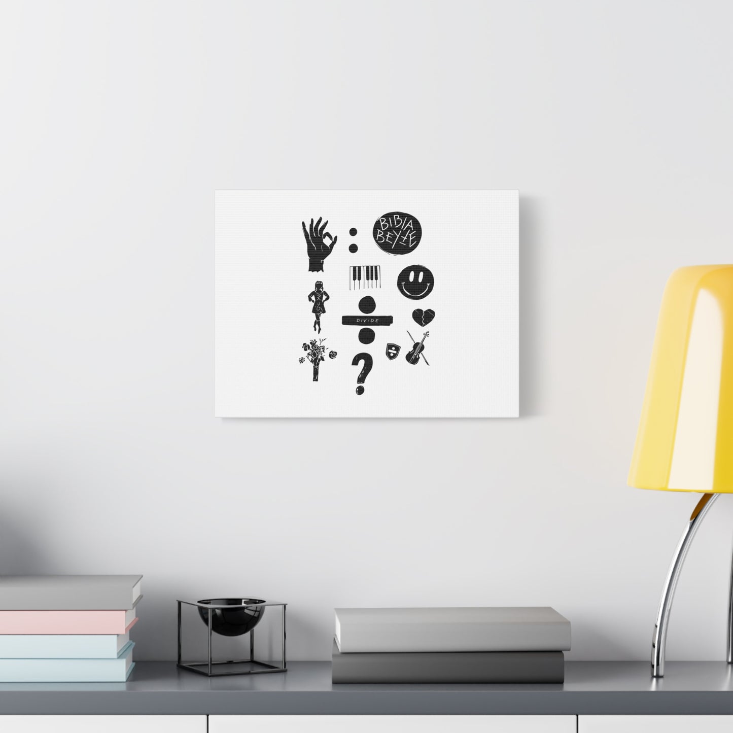 Ocean Wave with Heart Outline Matte Canvas