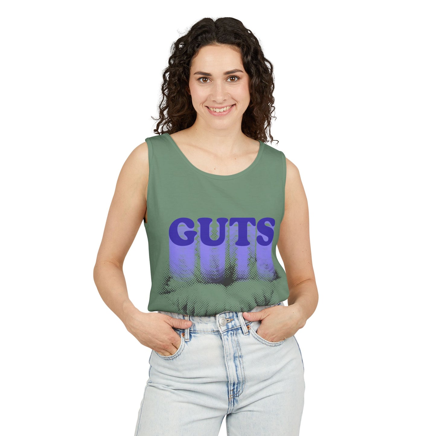 Guts Drip Effect Halftone-Dyed Tank Top