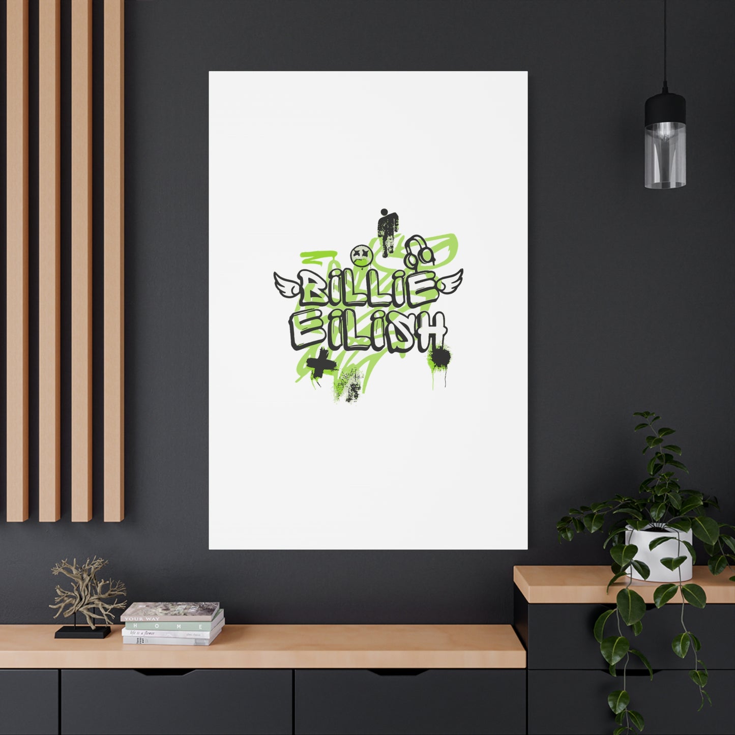 Grunge Angel Graffiti Matte Canvas