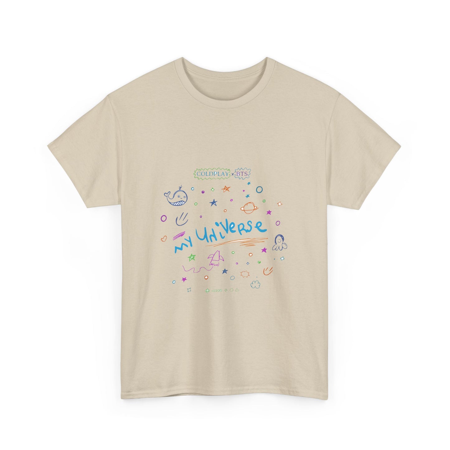 Neon Space Doodles Unisex Cotton Tee