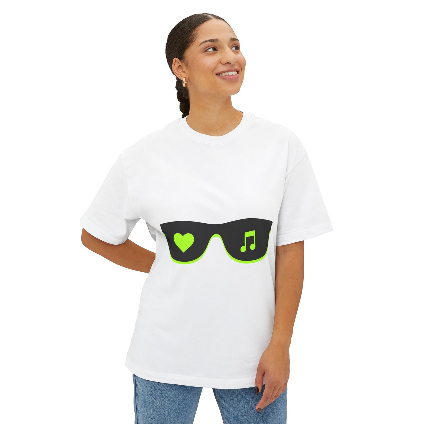 Neon Love Notes Unisex Oversized Boxy tee