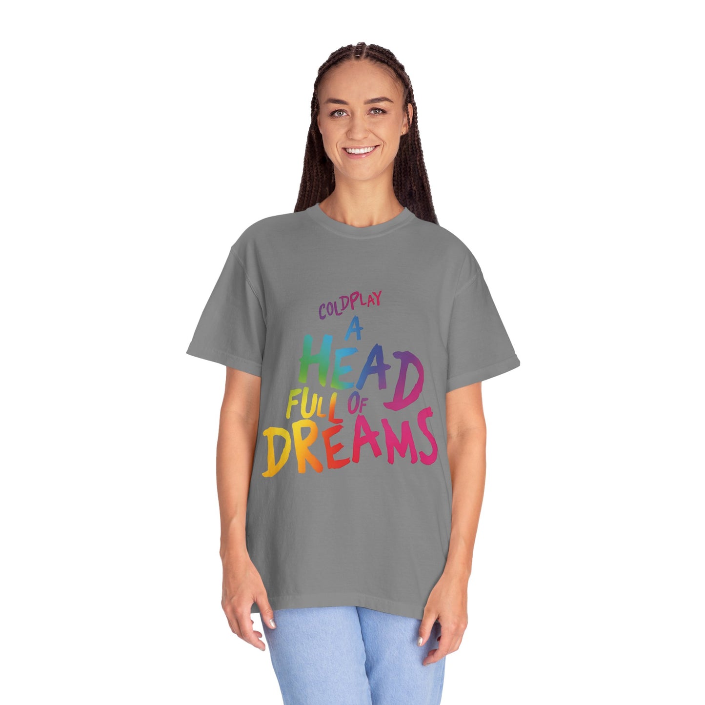 Unisex Garment-Dyed T-Shirt Inspired by Coldplay’s Iconic A Head Full of Dreams