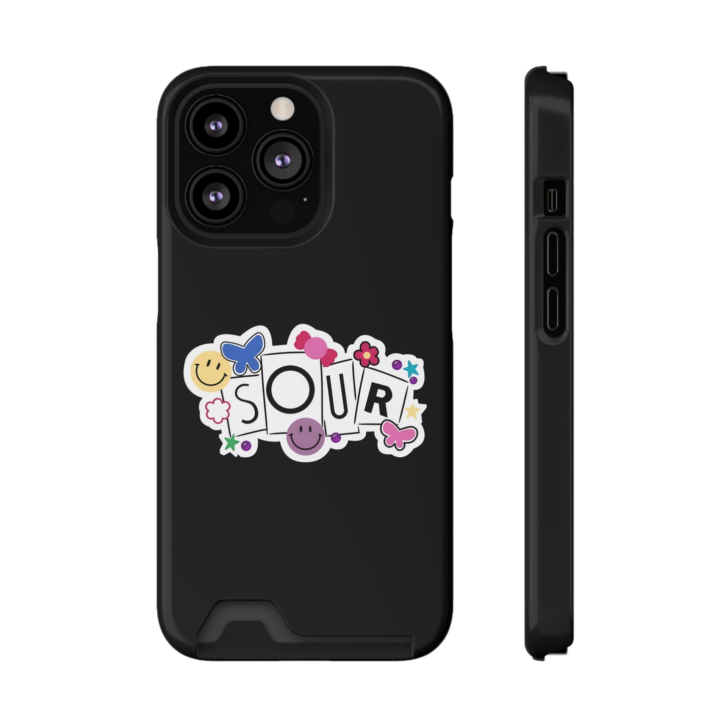 Phone Case + Card Holder For Iphone 13 – Olivia Rodrigo Sour | Black Edition