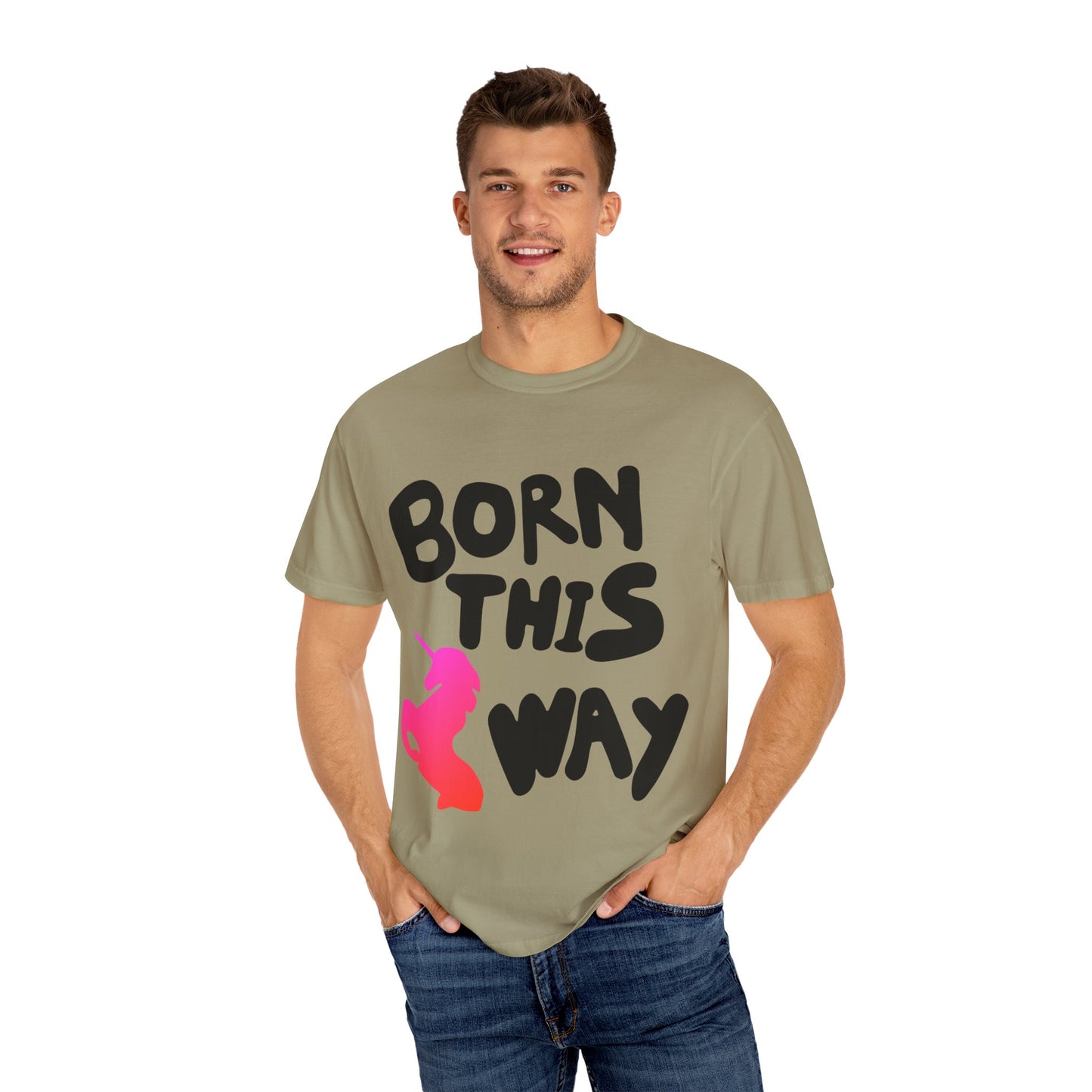 Born This Way Unicorn-Unisex Dyed Tshirt