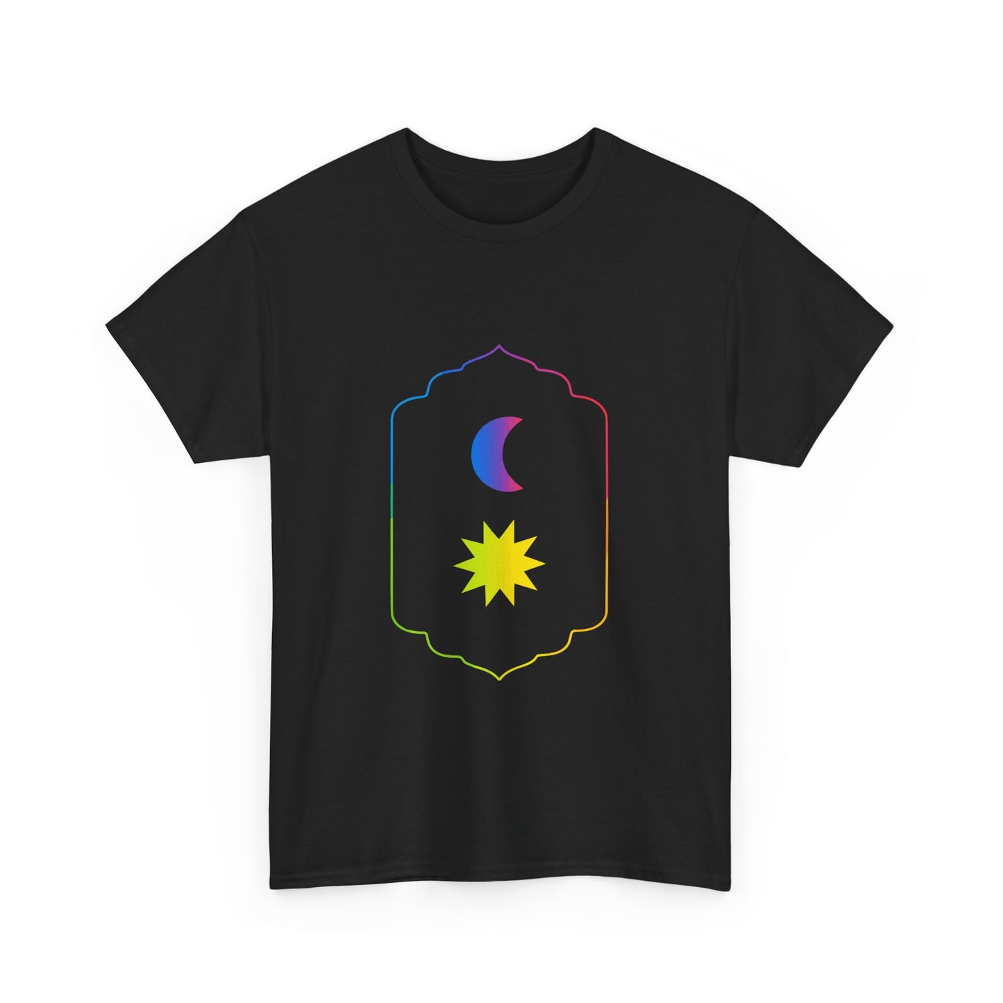 Gradient Moon and Star Emblem Unisex Cotton Tee