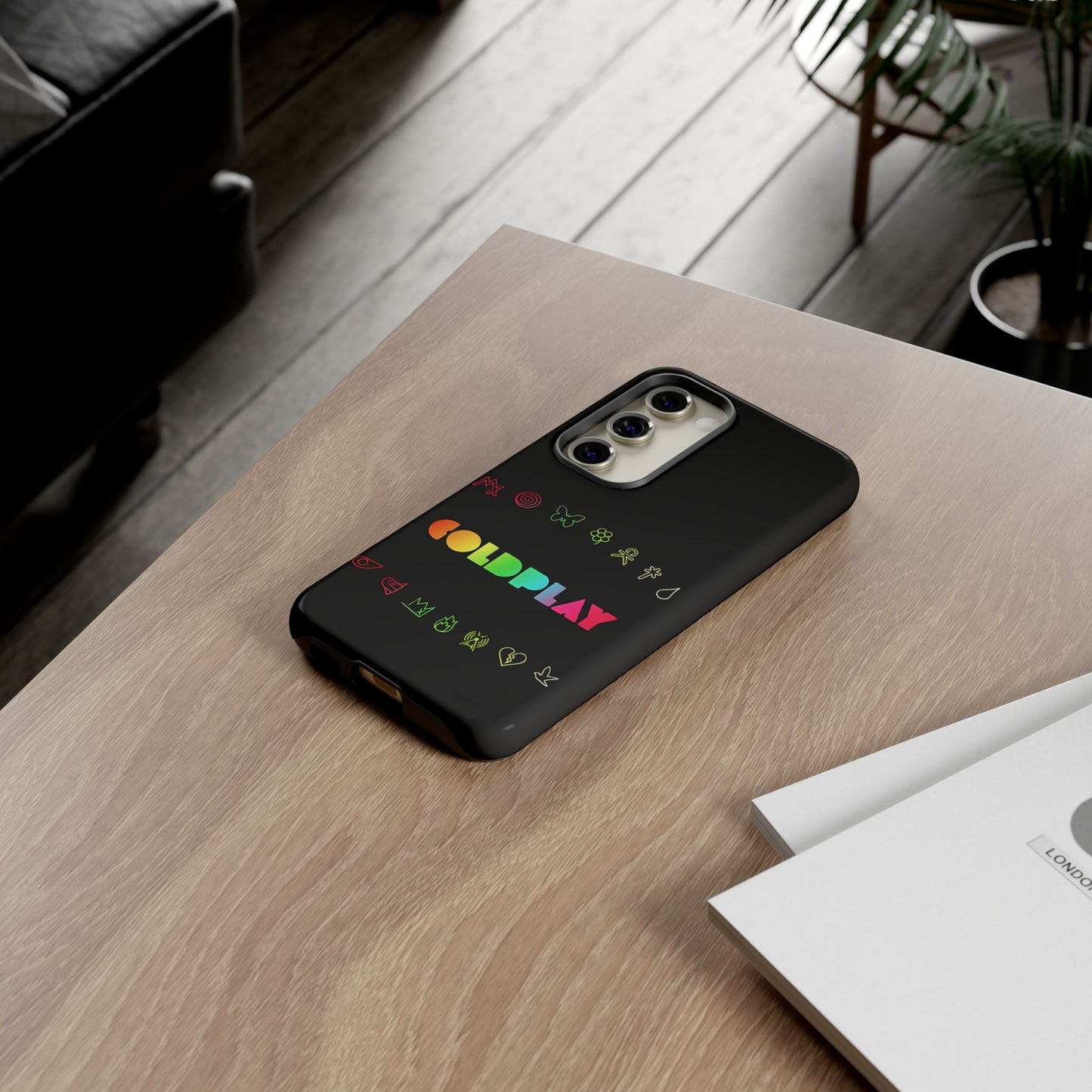 Premium Tough Case for Samsung S21 to S25 Ultra Showcasing Coldplay’s Signage