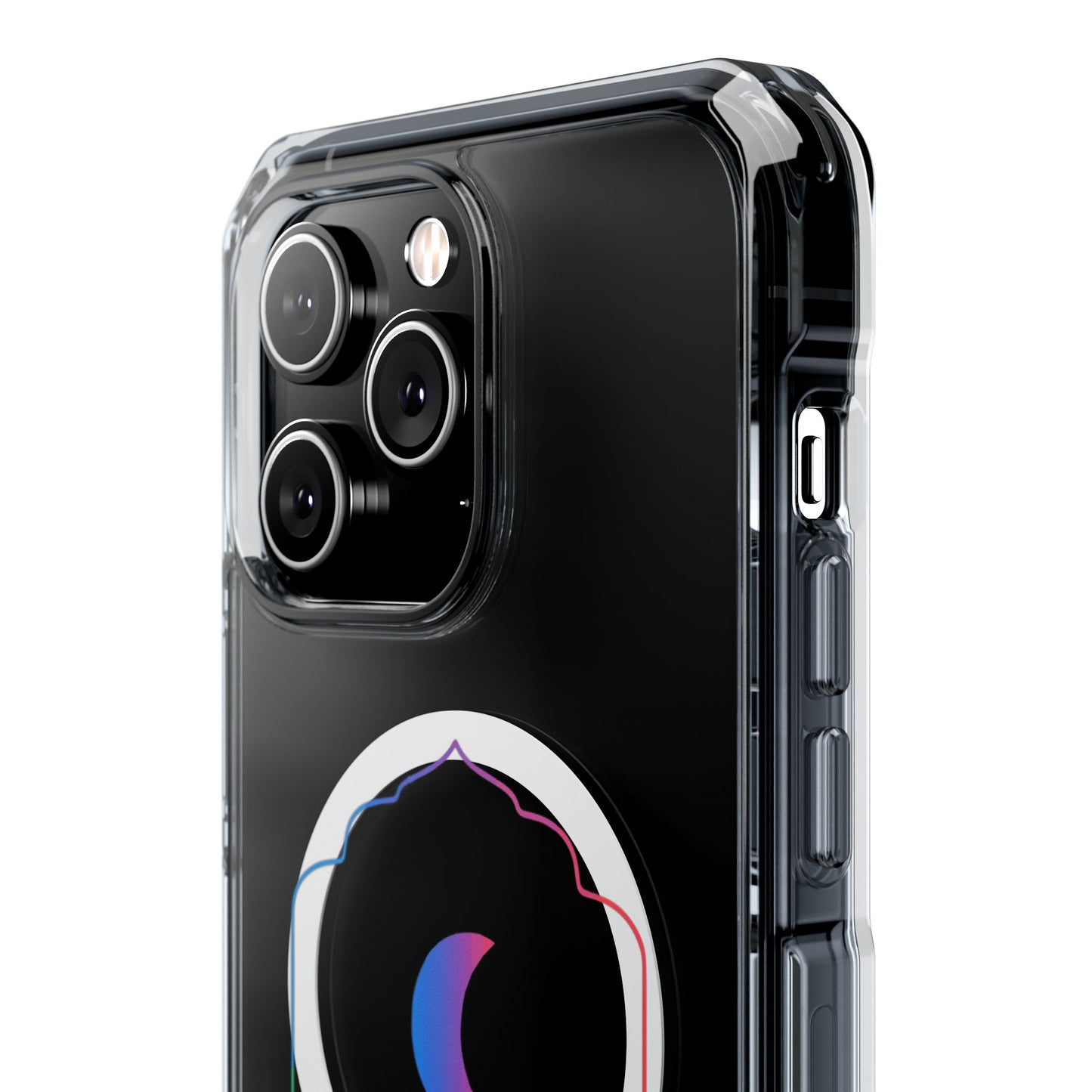 Gradient Moon and Star Emblem Magnetic Clear Impact case