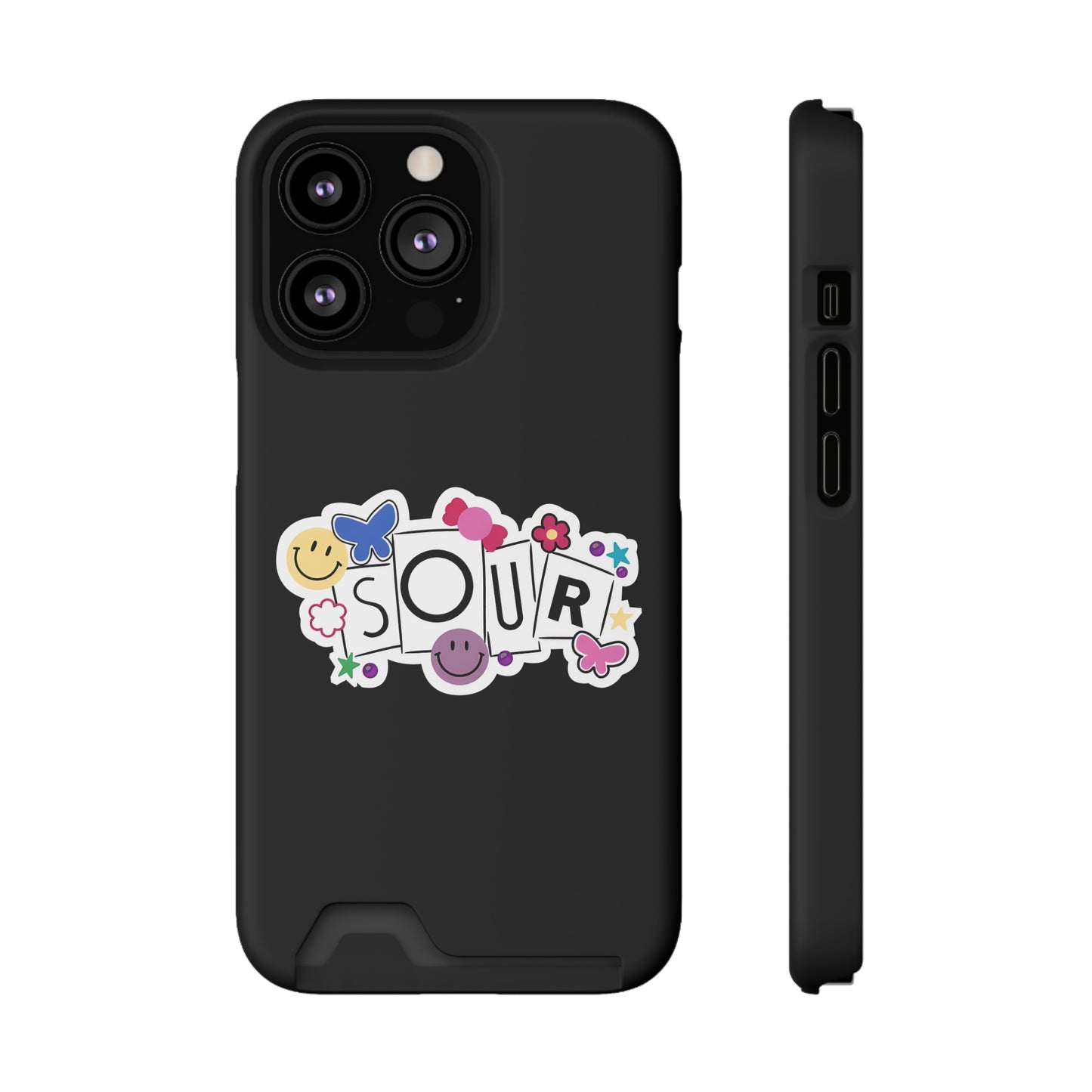 Phone Case + Card Holder For Iphone 13 – Olivia Rodrigo Sour | Black Edition