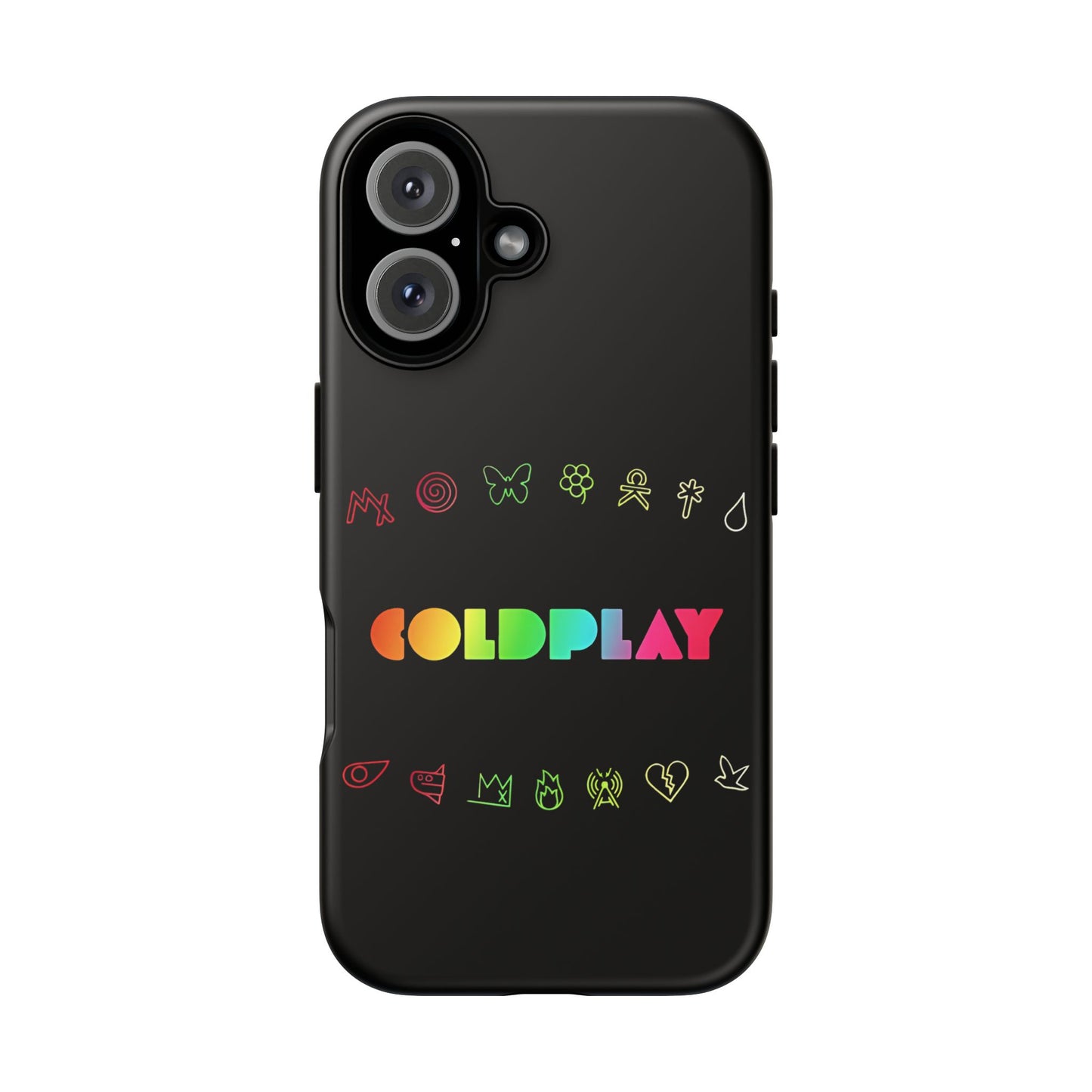 Premium Tough Case for iPhone 12 to 16 Pro Max Showcasing Coldplay’s Signage