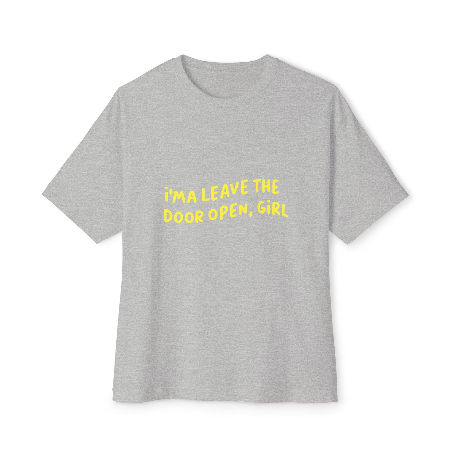 Open Vibes Yellow Script Unisex Oversized Boxy Tee