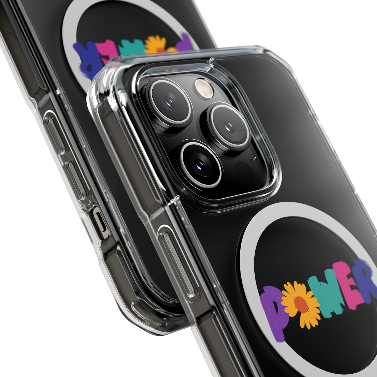 Retro Flower Power Color Pop Magnetic Clear Impact Case