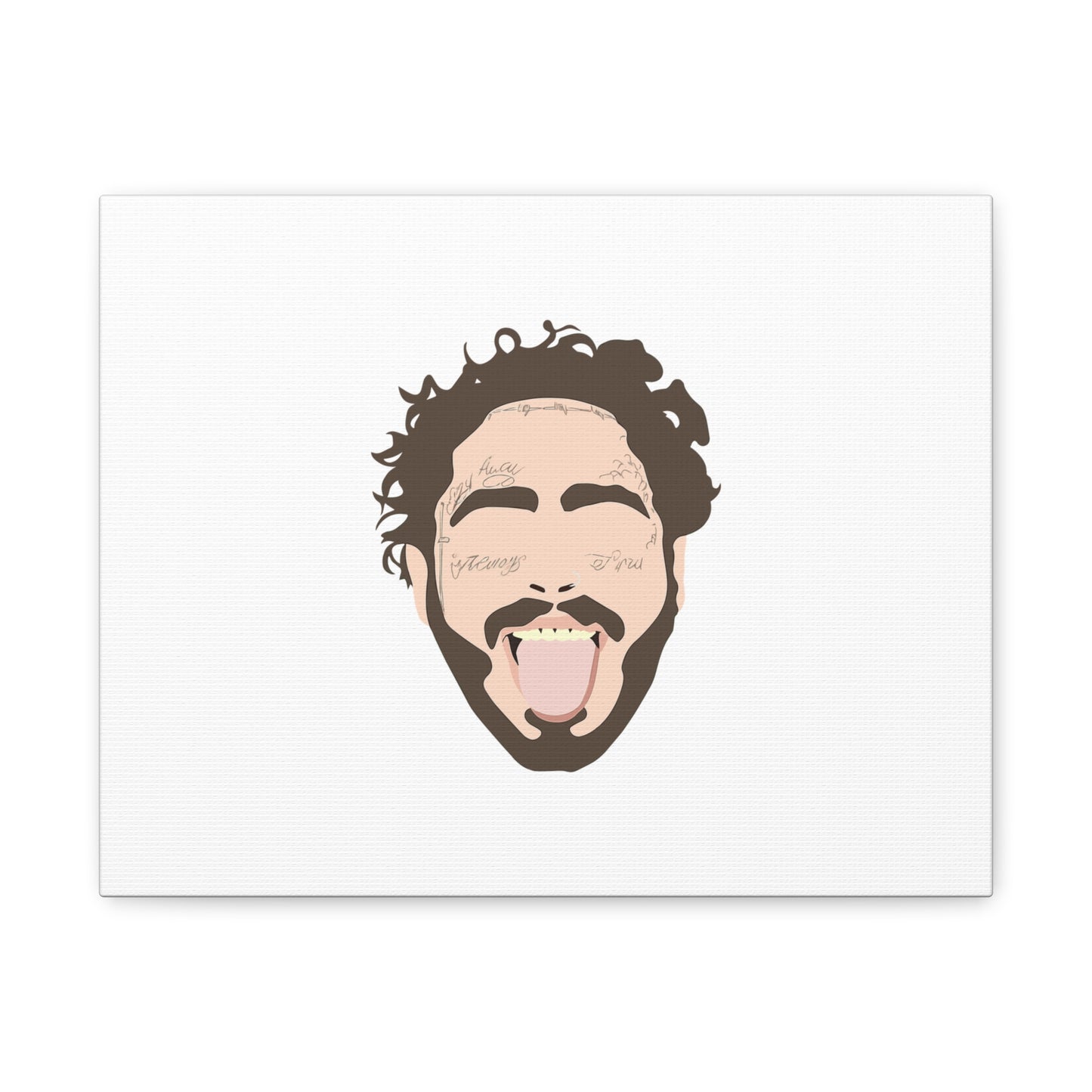 Minimalist Tongue Out Cartoon Face Canvas