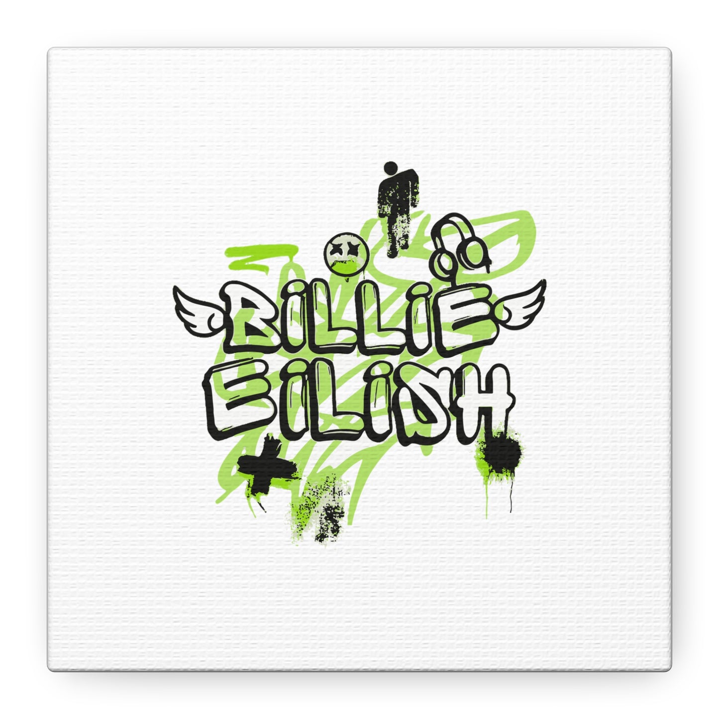 Grunge Angel Graffiti Matte Canvas