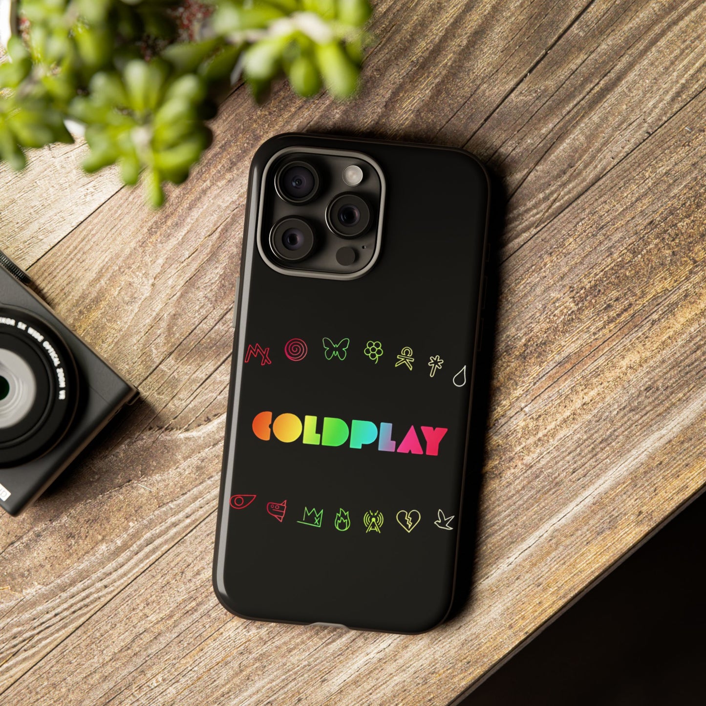 Premium Tough Case for iPhone 12 to 16 Pro Max Showcasing Coldplay’s Signage