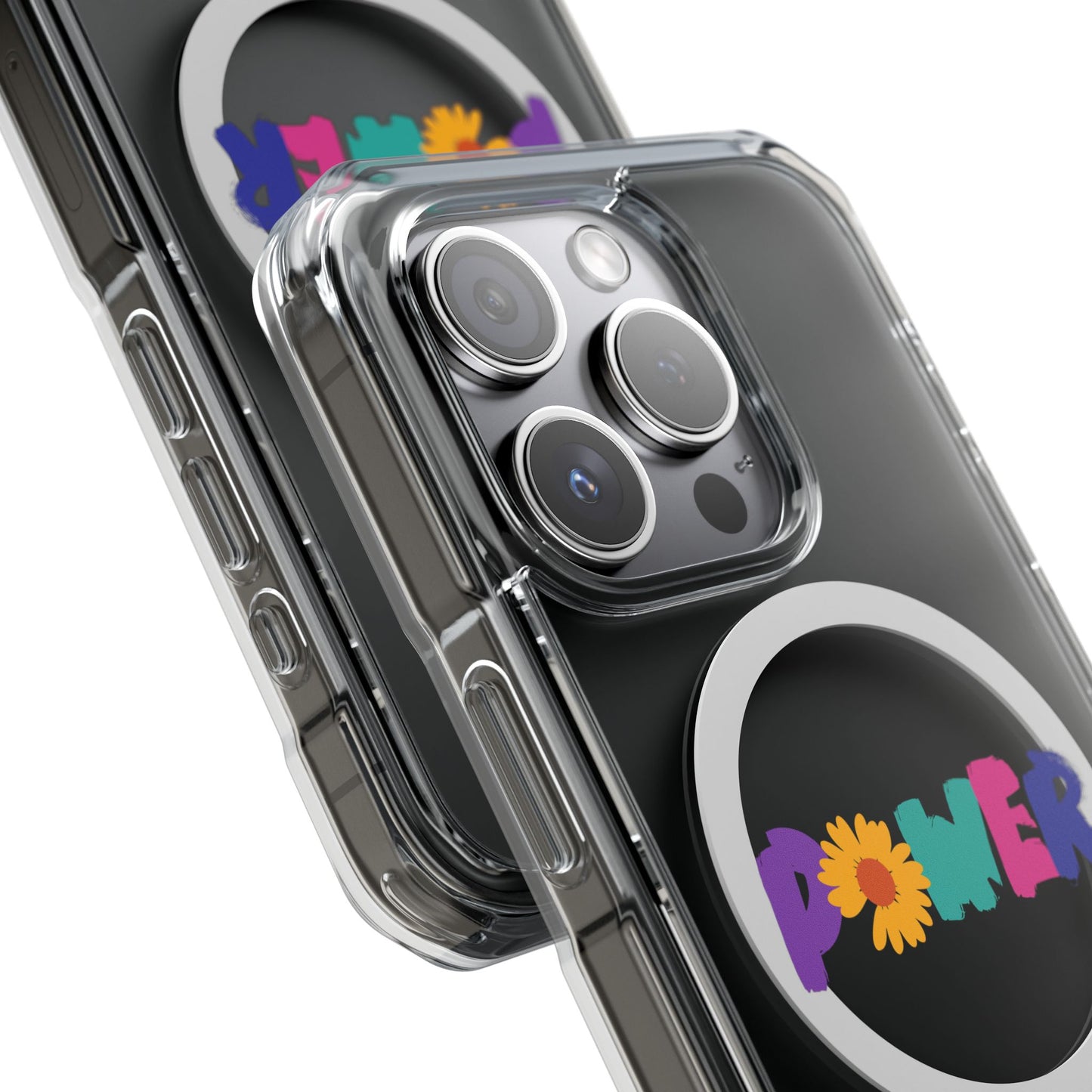 Retro Flower Power Color Pop Magnetic Clear Impact Case