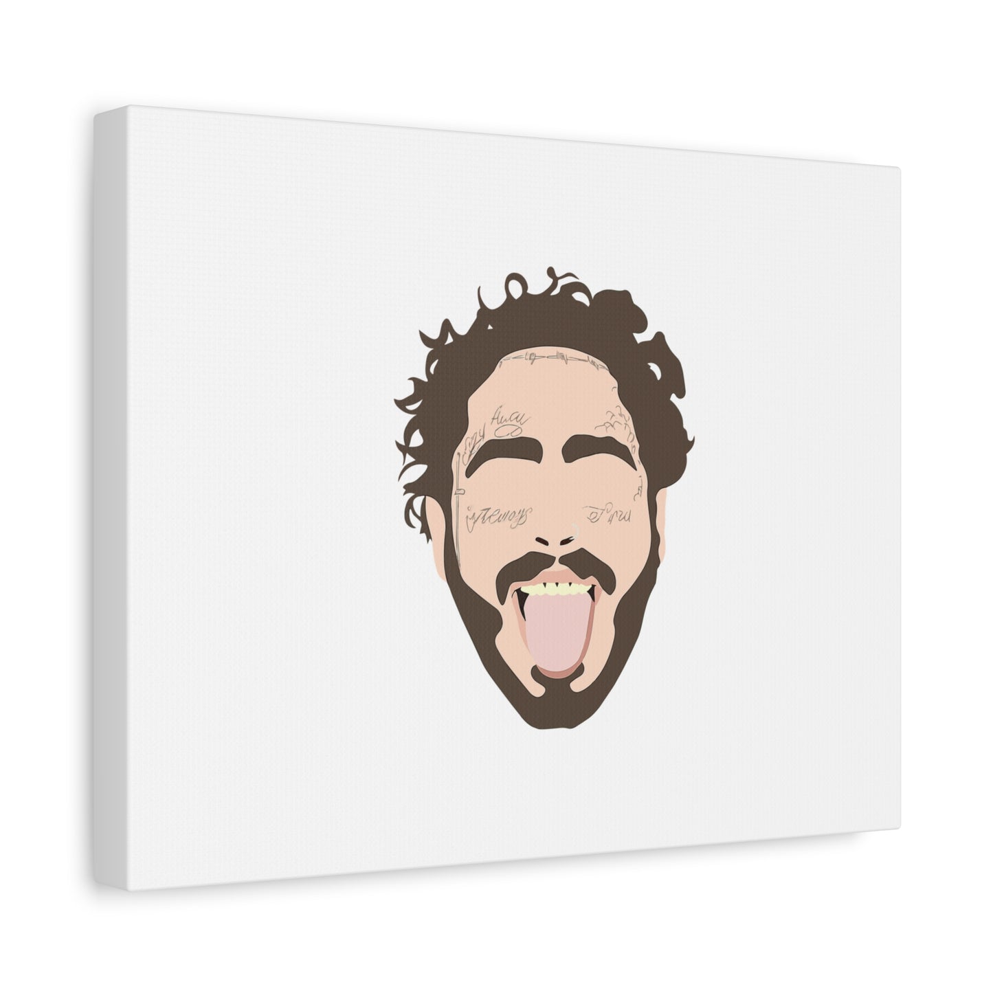 Minimalist Tongue Out Cartoon Face Canvas