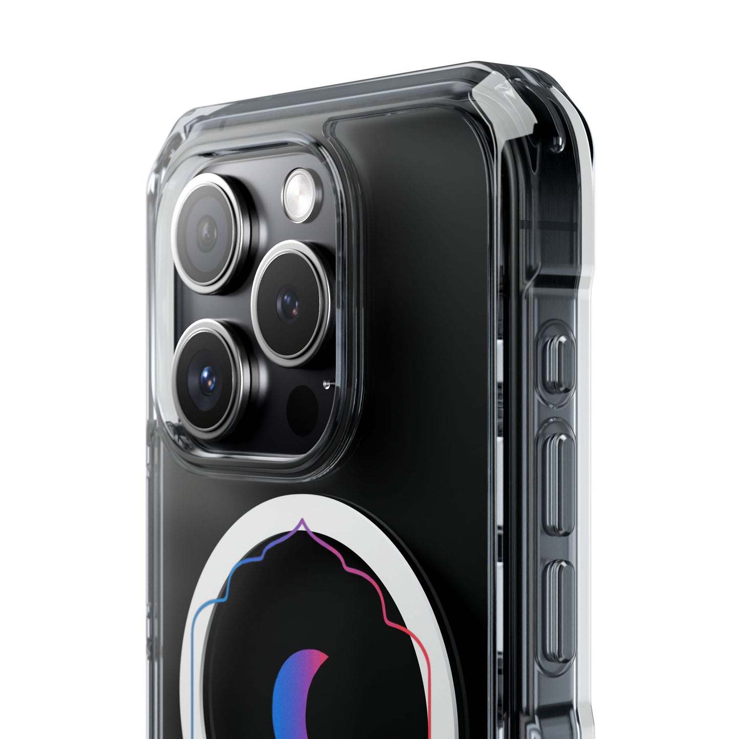 Gradient Moon and Star Emblem Magnetic Clear Impact case