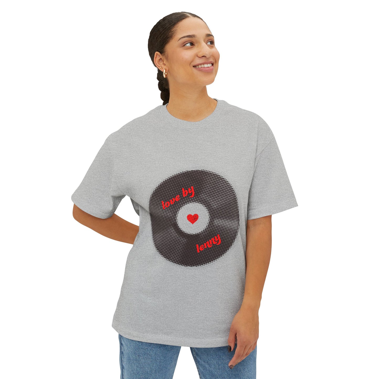 Vinyl Love Spin Unisex Oversized Boxy tee