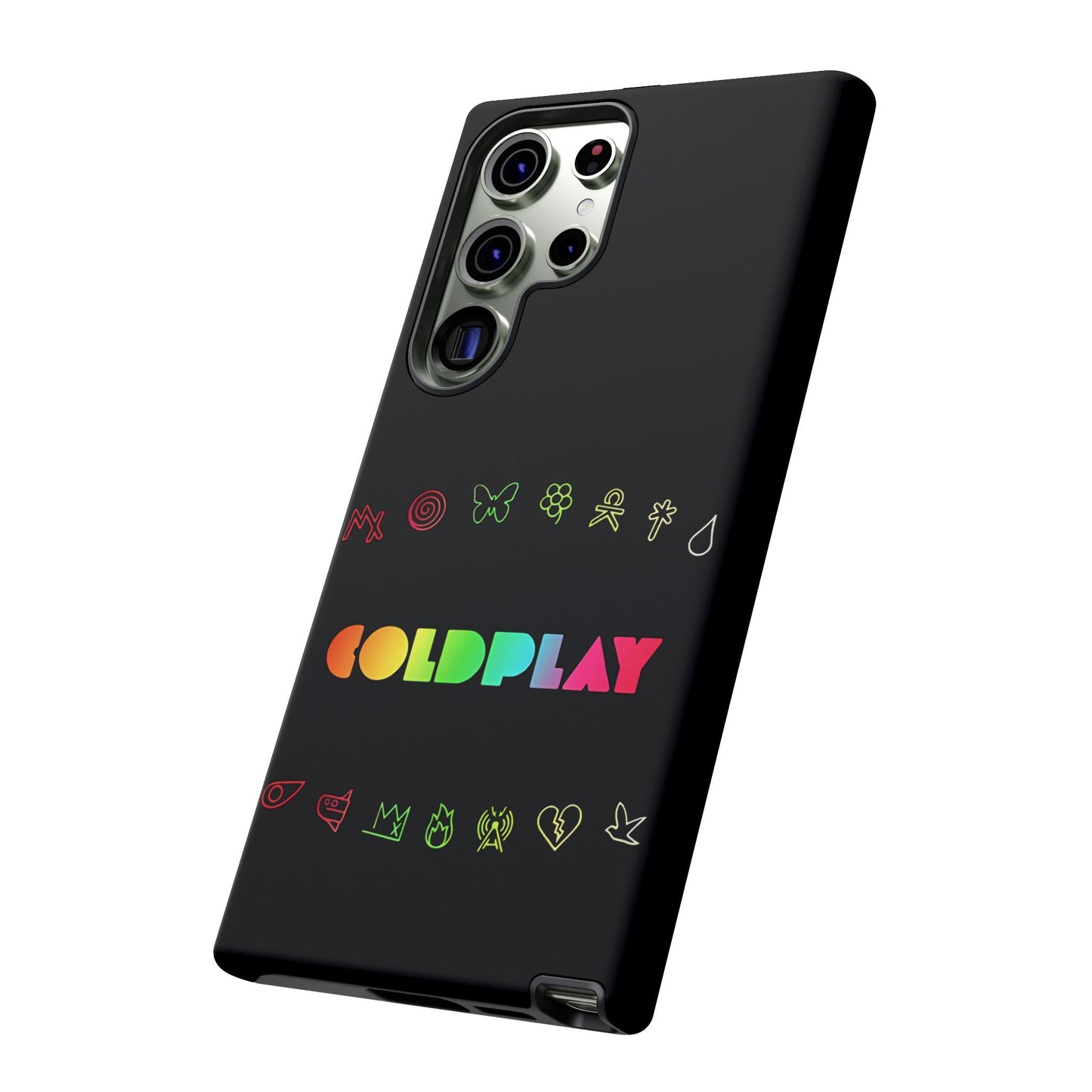 Premium Tough Case for Samsung S21 to S25 Ultra Showcasing Coldplay’s Signage