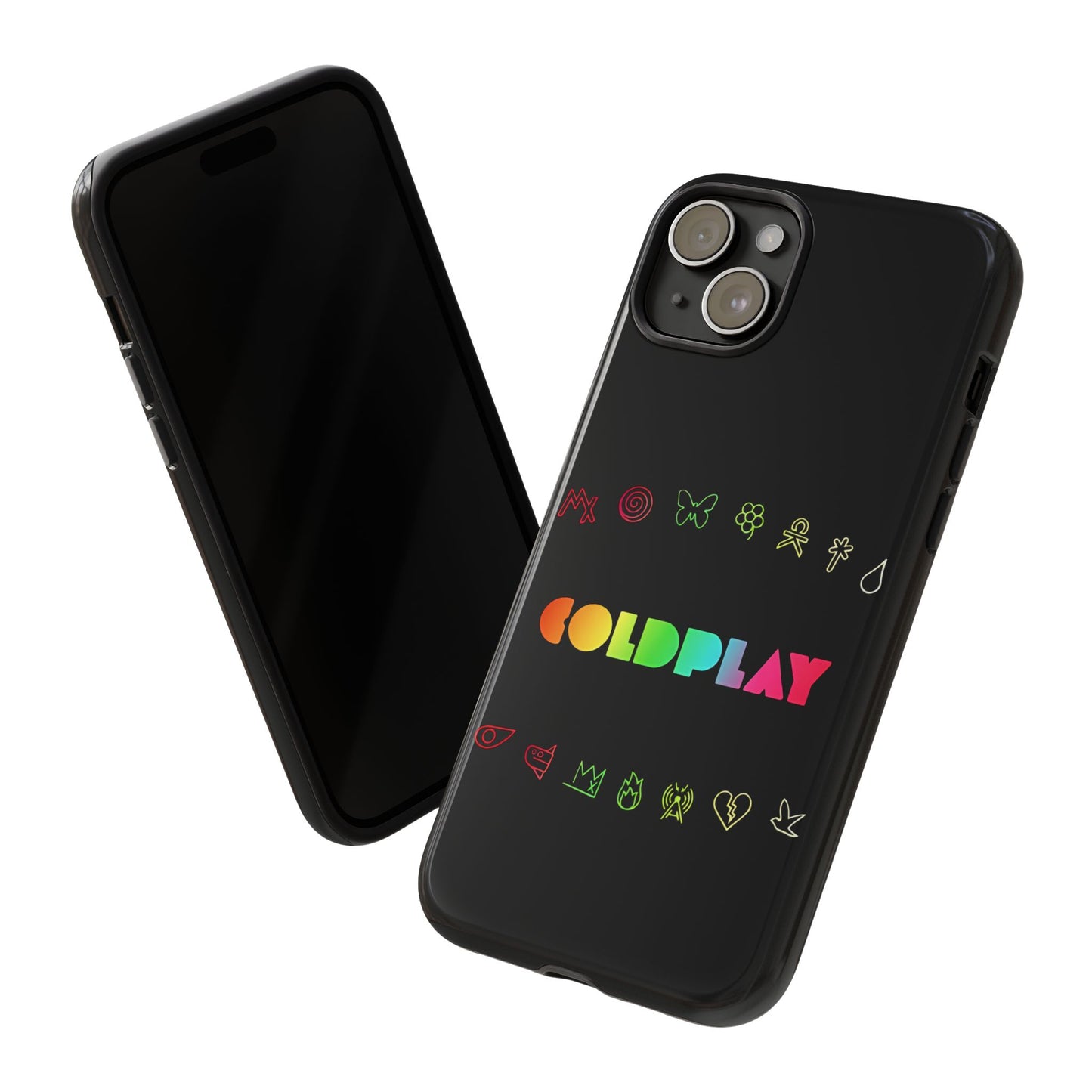 Premium Tough Case for iPhone 12 to 16 Pro Max Showcasing Coldplay’s Signage