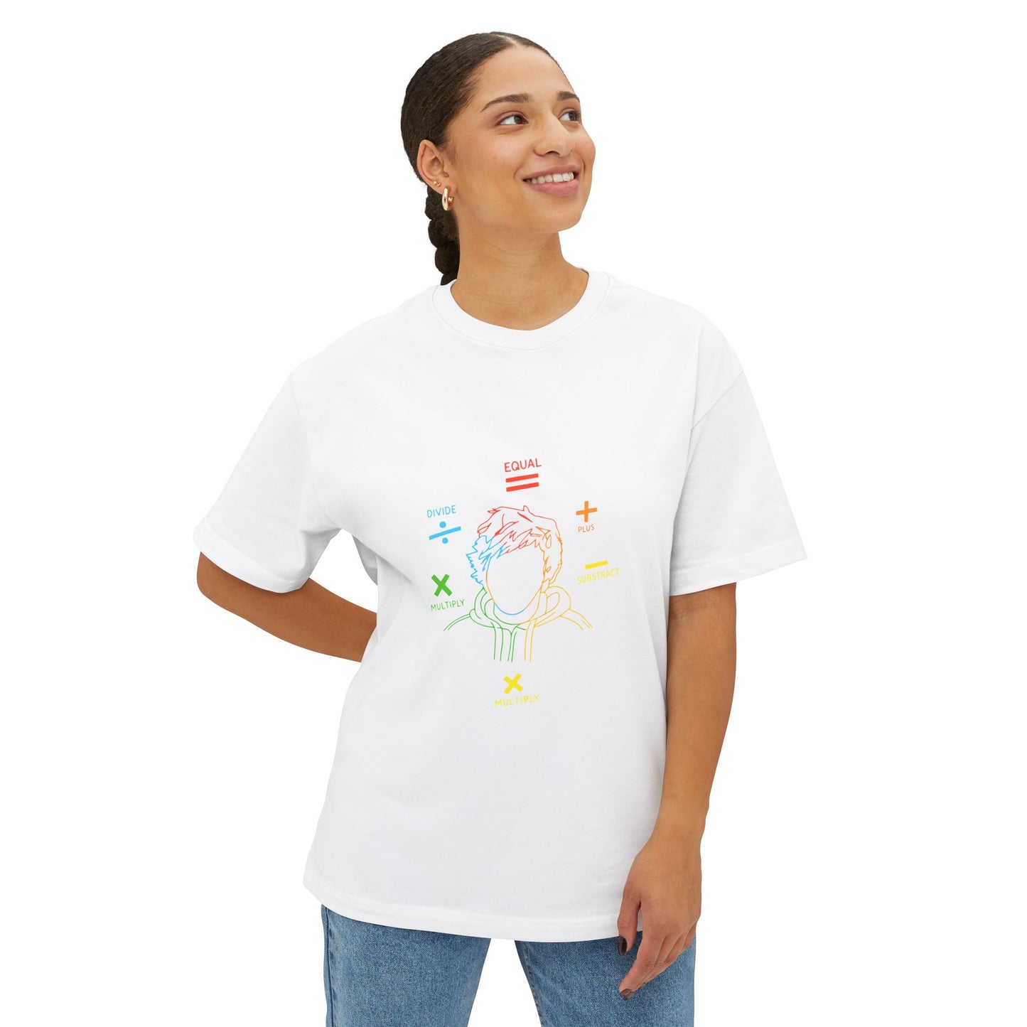 Minimalist Divide Symbol with Brush Oversized Boxy Tee