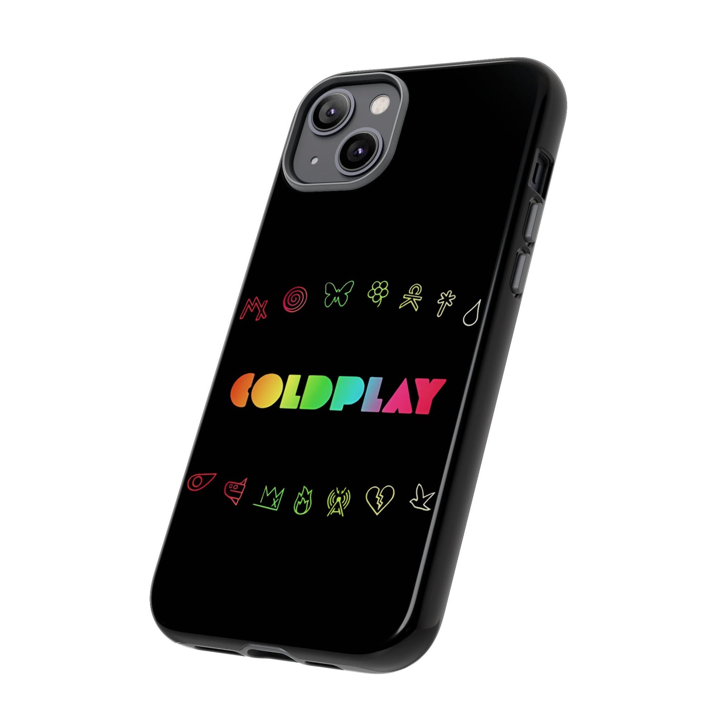 Premium Tough Case for iPhone 12 to 16 Pro Max Showcasing Coldplay’s Signage