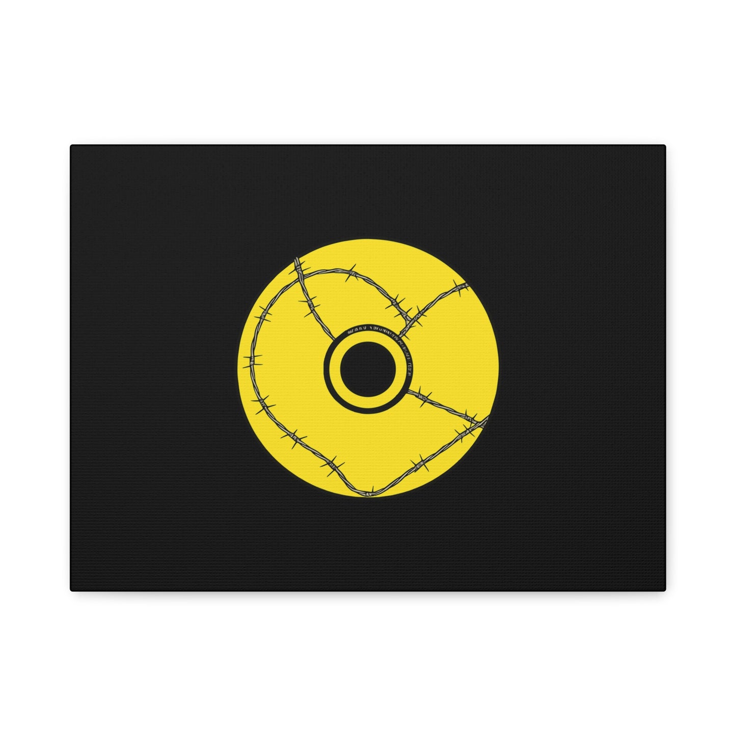 Minimalist Black Disc Outline Canvas